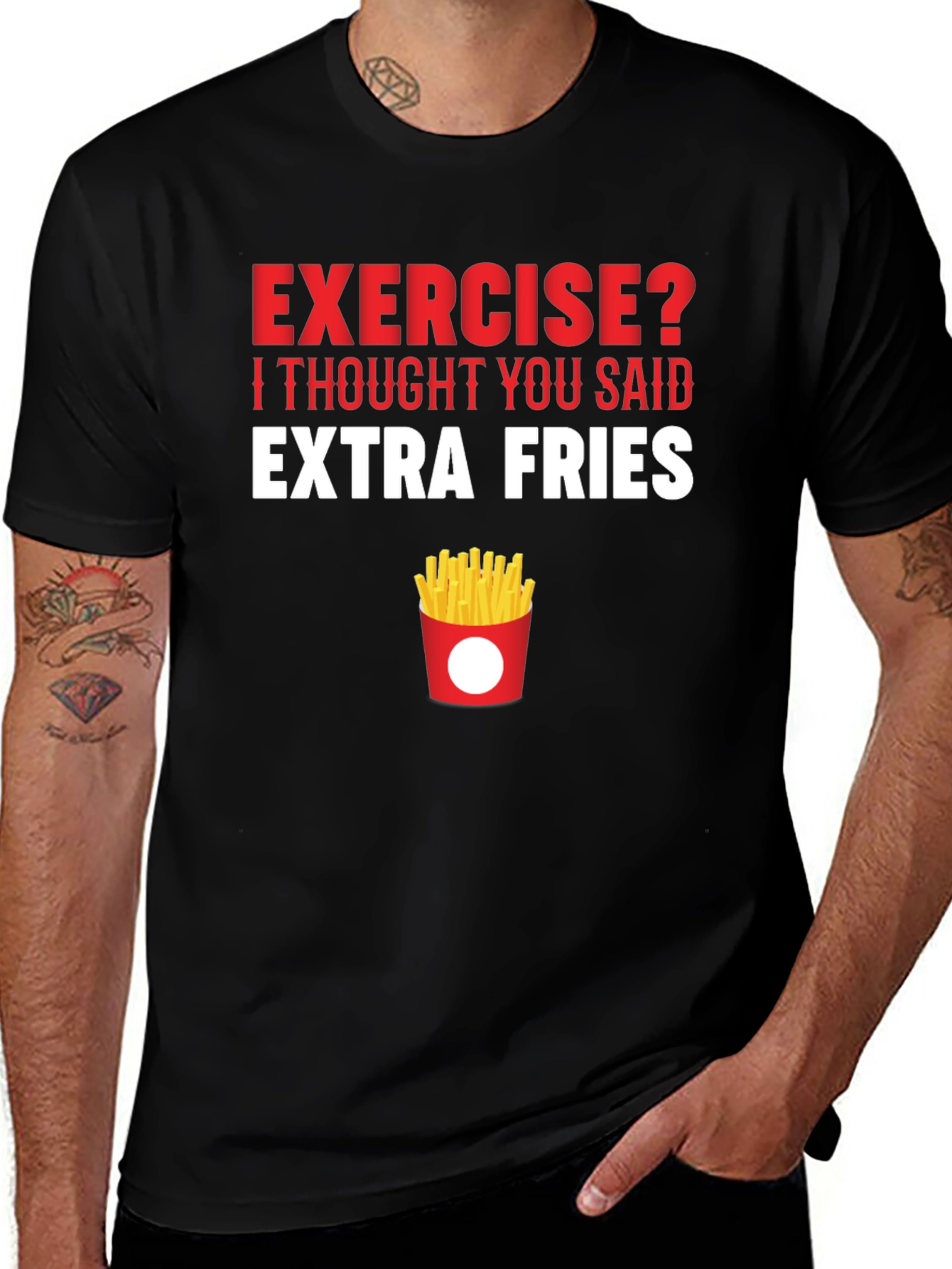 Variant 16 of Exercise? Extra Fries Graphic Tee