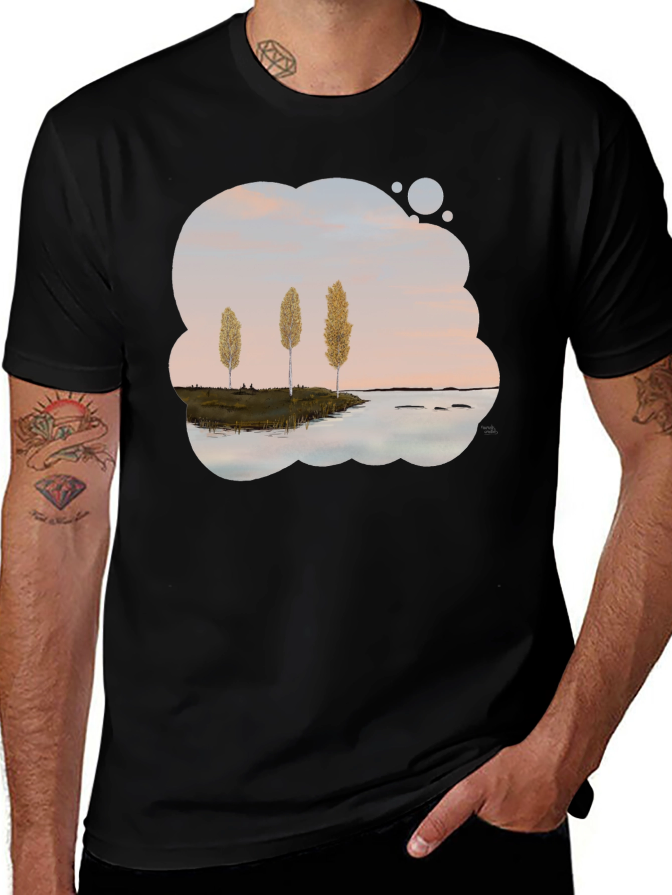 Variant 4 of Scenic Landscape Graphic Tee - Nature Inspired Design