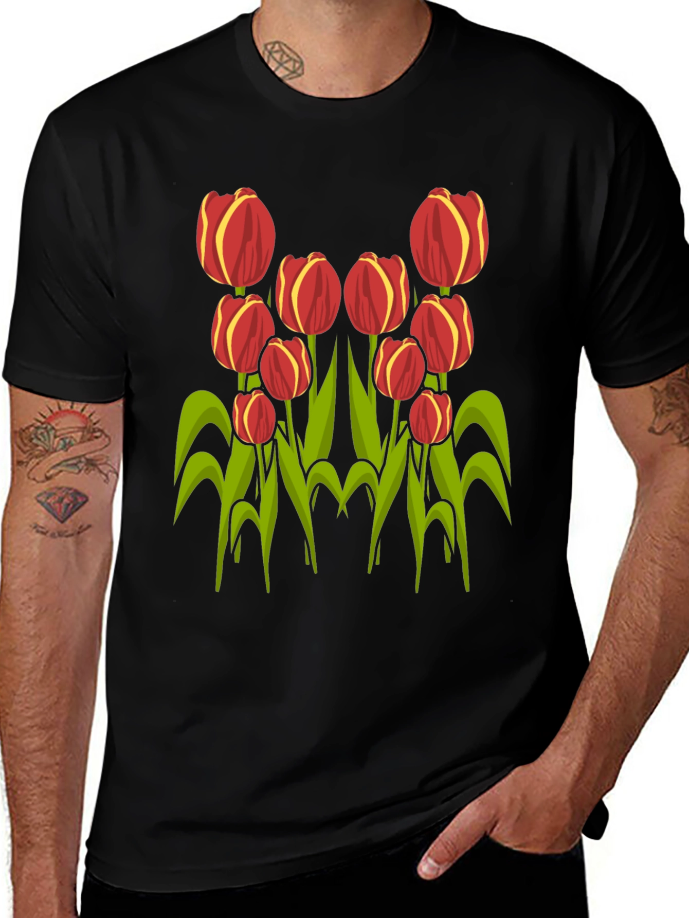 Variant 9 of Red Tulip Graphic Print T-Shirt