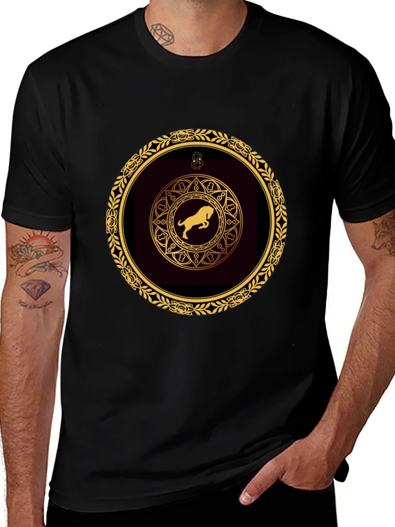 Zodiac Leo T-Shirt - Golden Astrology Design