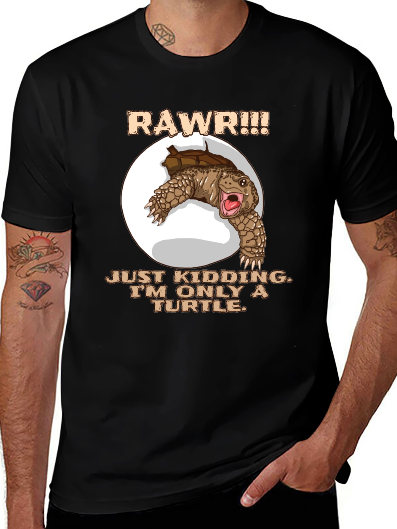 Variant 11 of Funny Turtle RAWR Graphic T-Shirt
