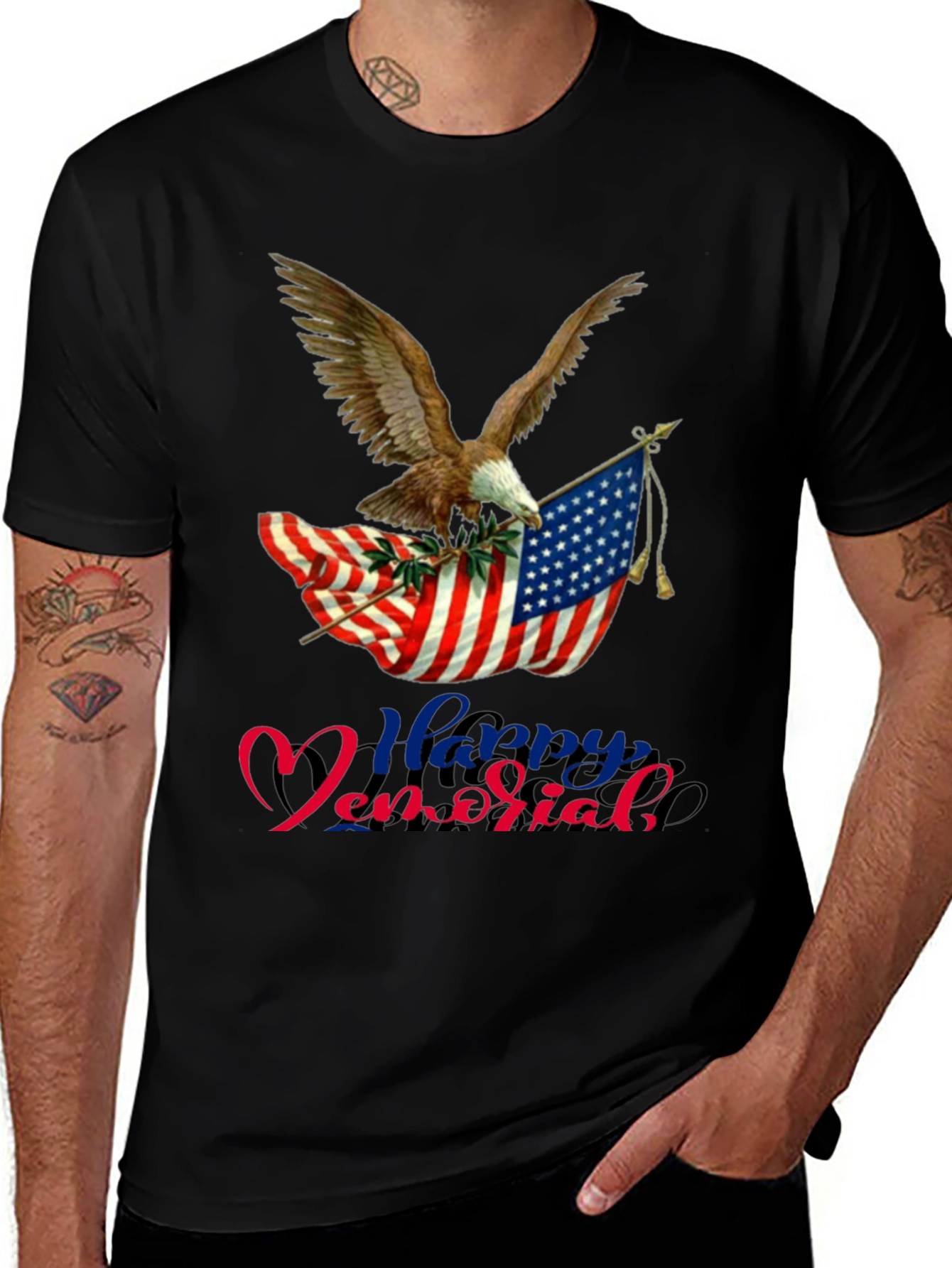 Patriotic Eagle & Flag Memorial Day T-Shirt
