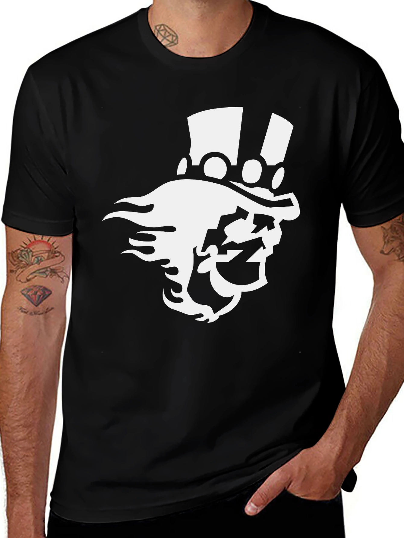 Variant 2 of Cool Top Hat Skull Graphic T-Shirt