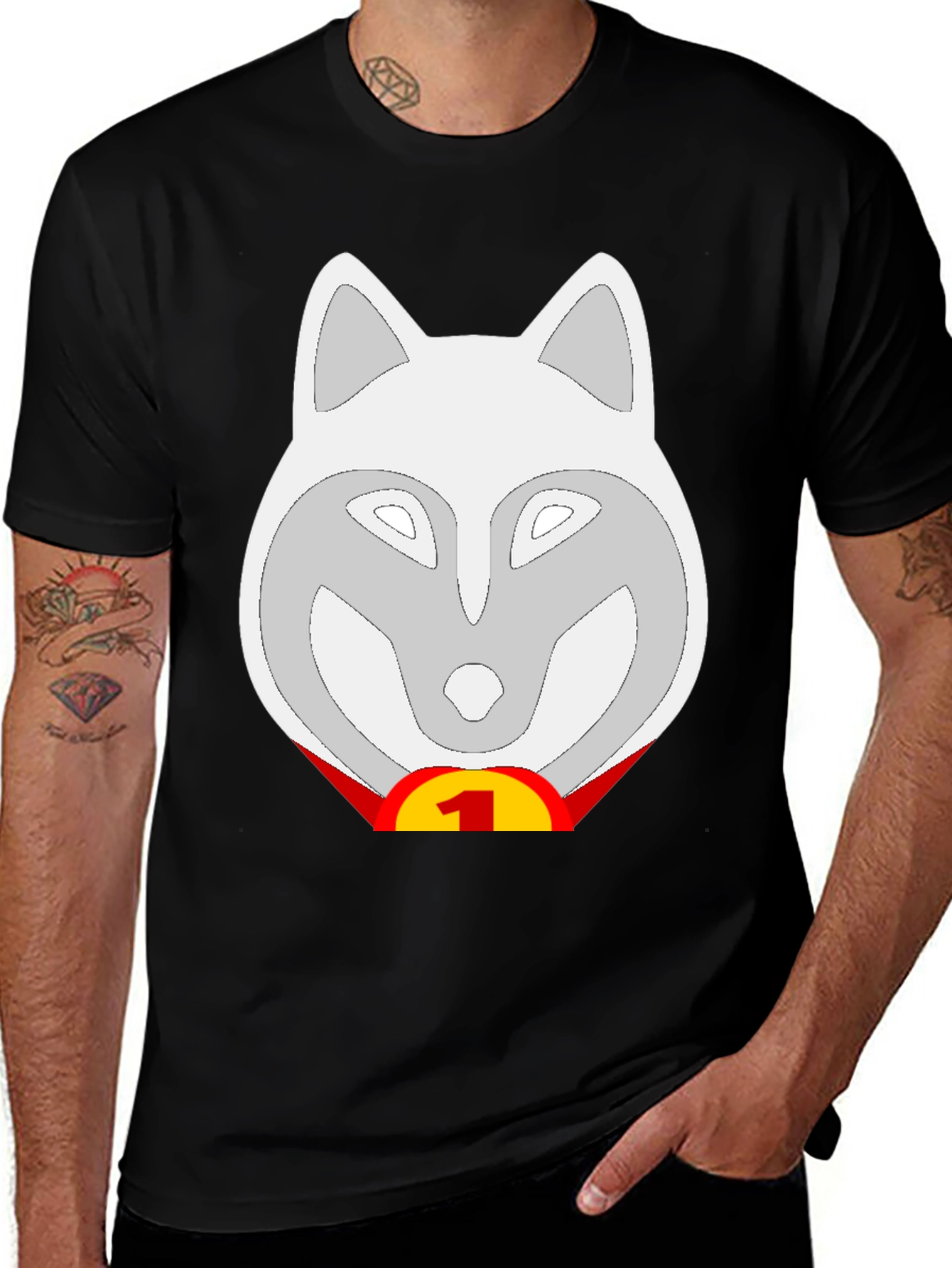 Variant 25 of Wolf Number One Fan T-Shirt - Black