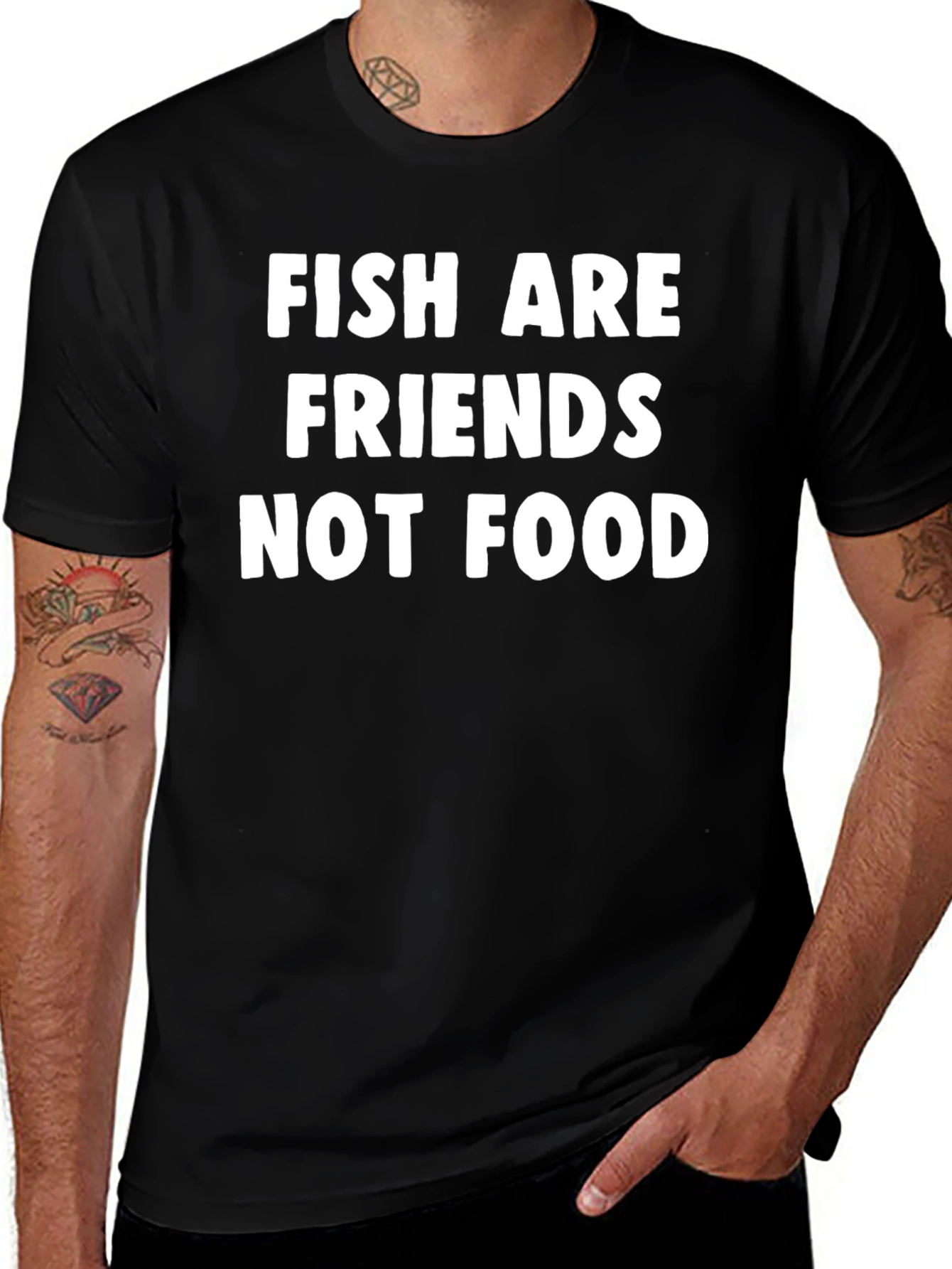 Variant 4 of Fish Are Friends Not Food Graphic Tee