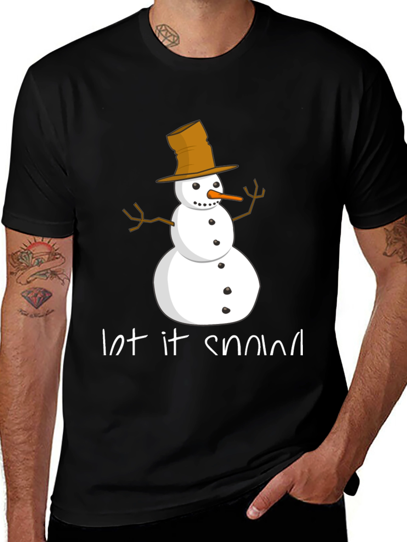Variant 23 of Let It Snow Snowman Graphic Tee