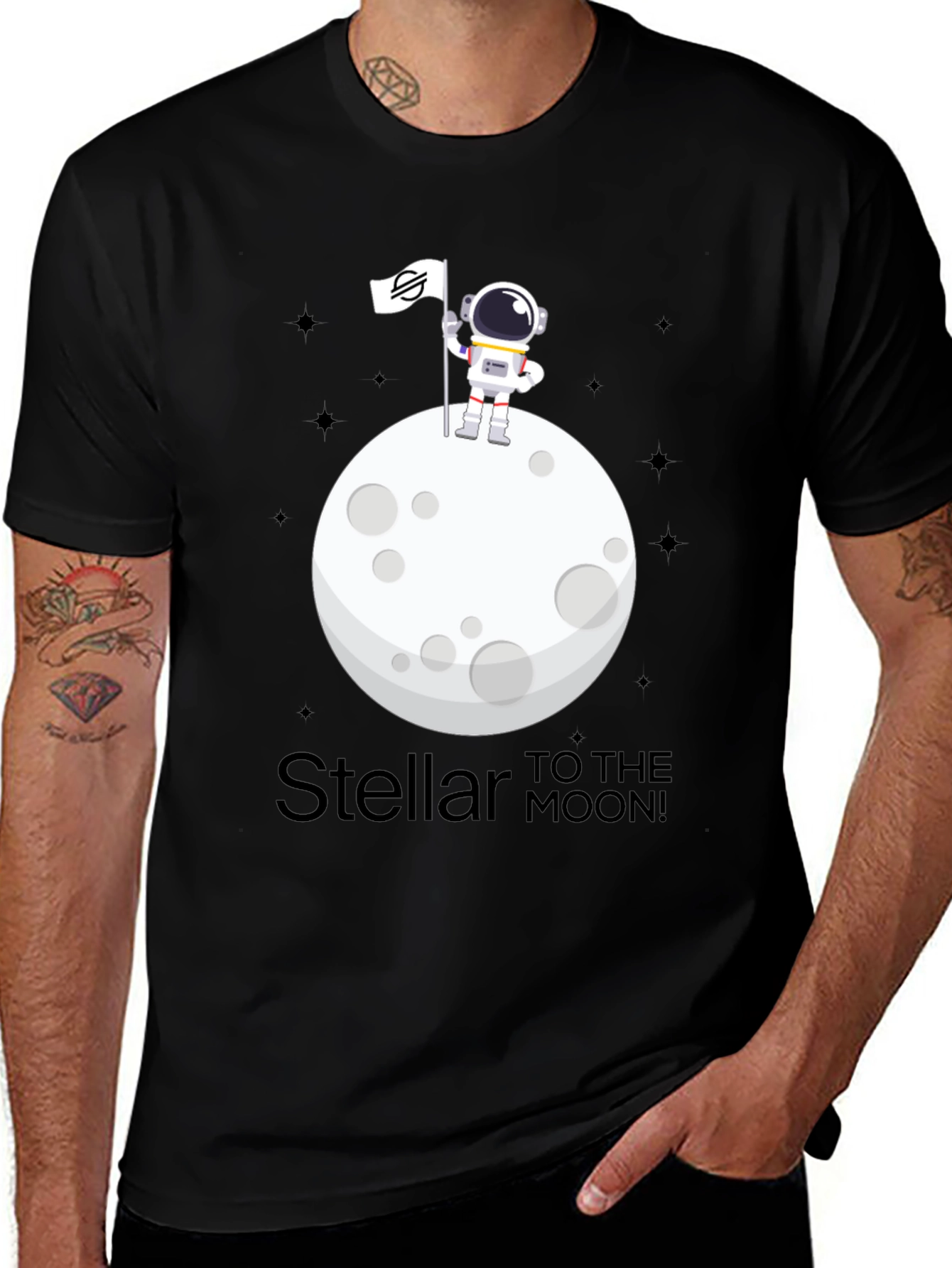 Stellar to the Moon T-Shirt - Crypto Astronaut Design