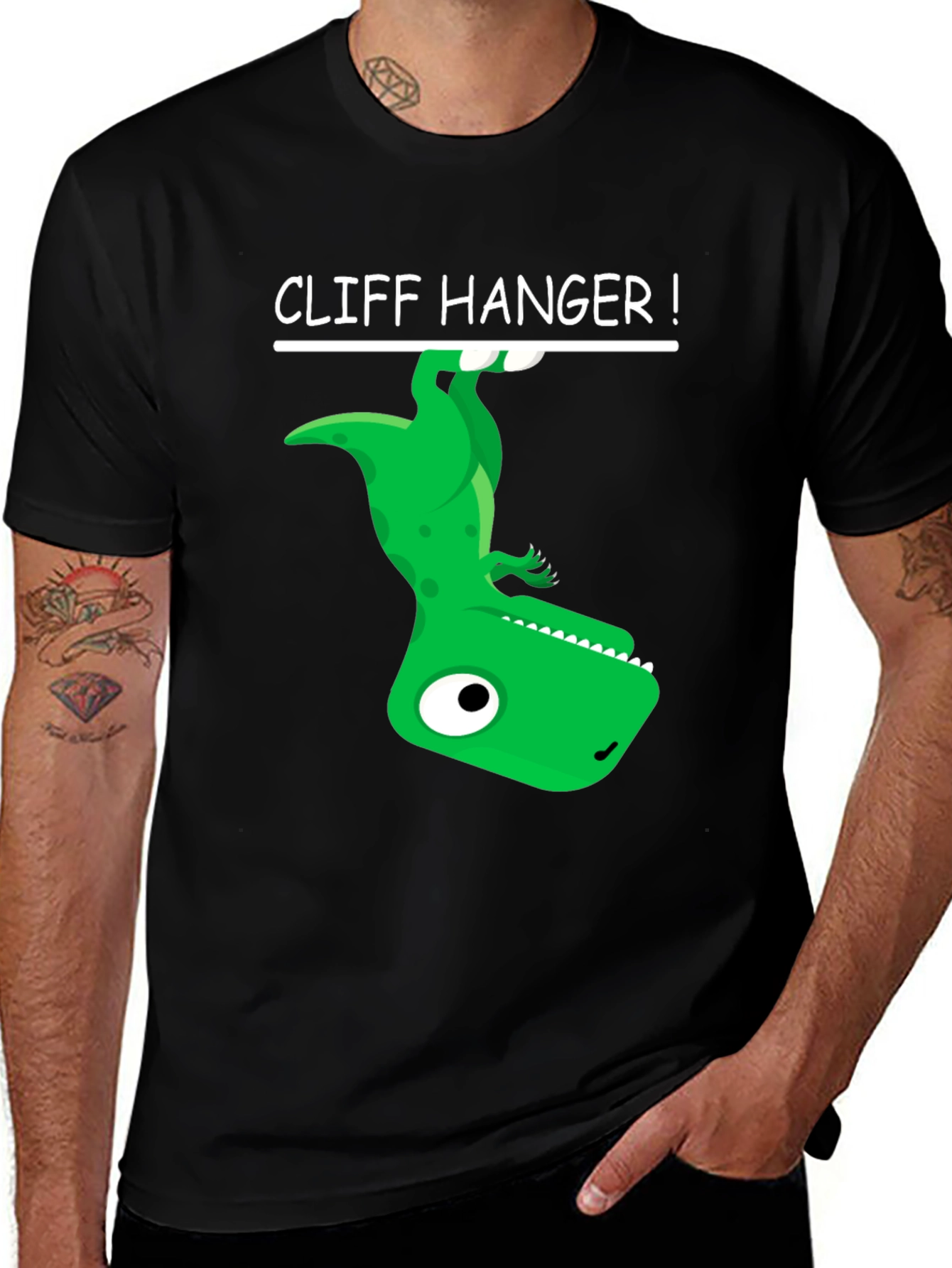 Variant 27 of Cliff Hanger Dinosaur Graphic Tee - Black