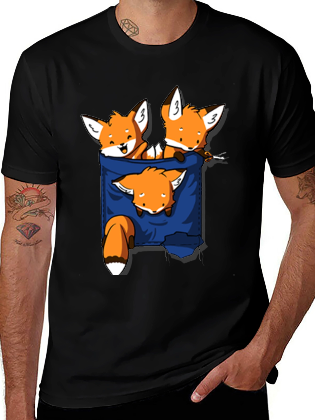 Variant 19 of Fox Pocket T-Shirt - Cute Graphic Tee