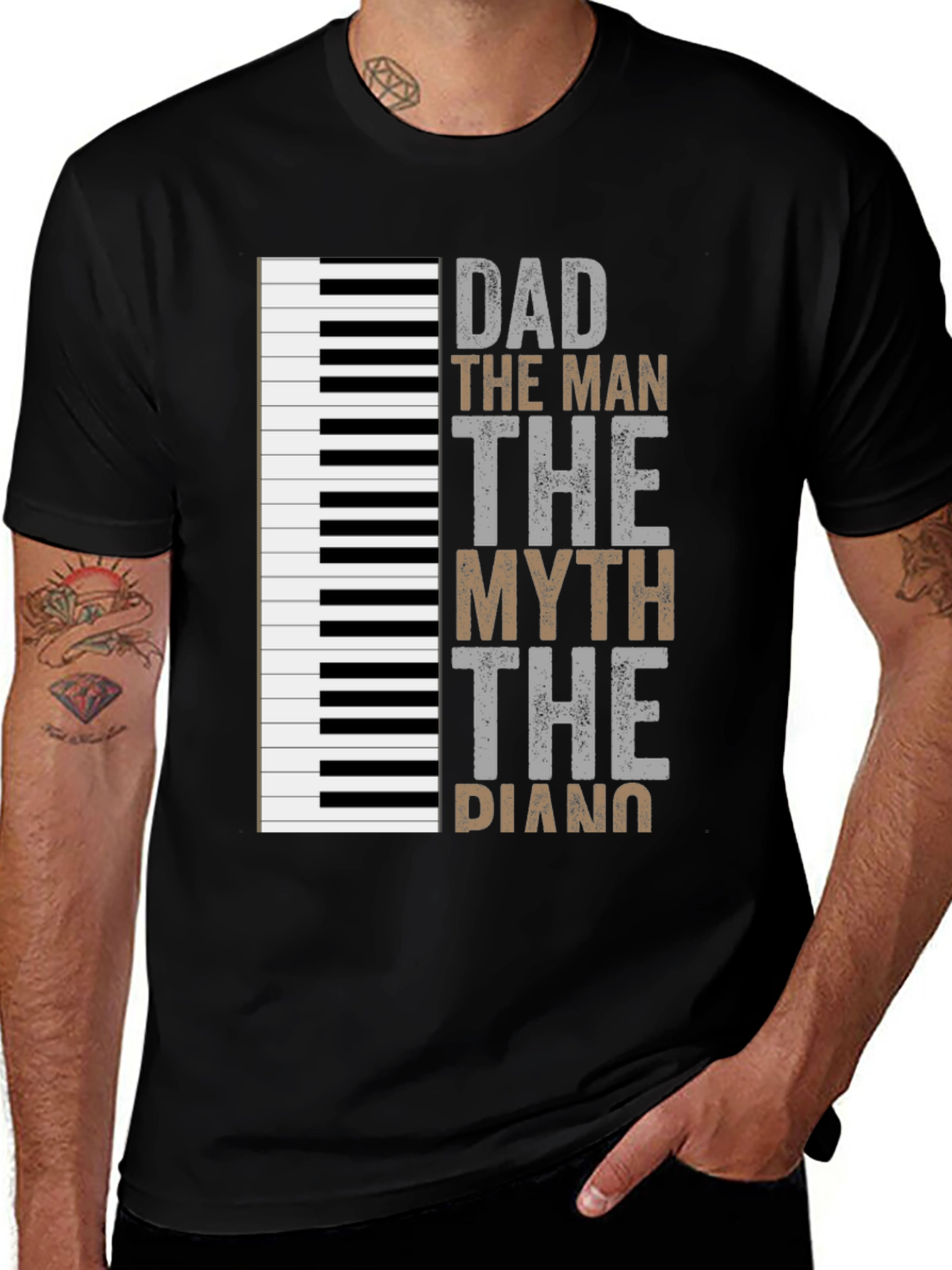 Variant 26 of Dad Piano T-Shirt - The Man, The Myth, The Legend