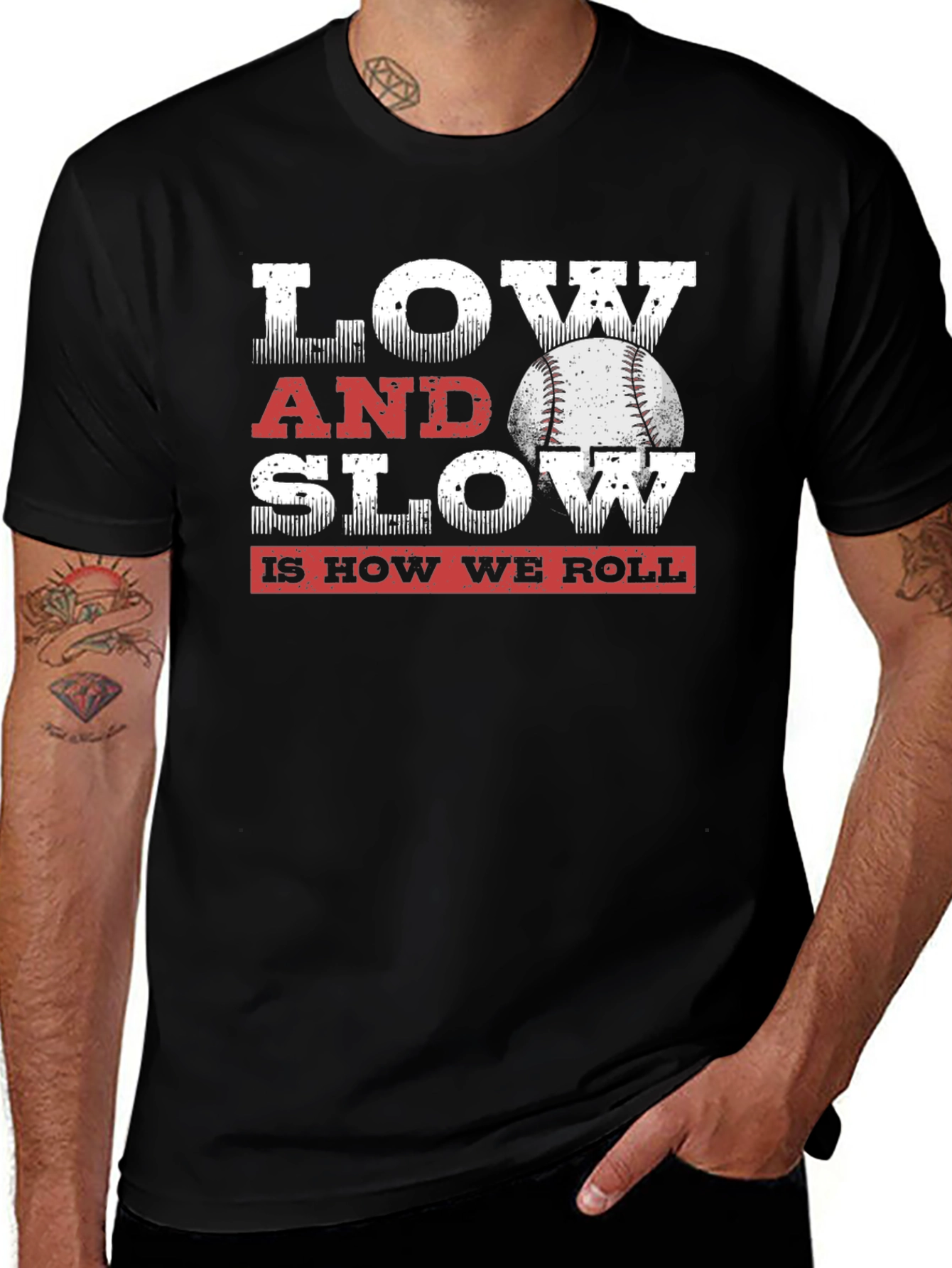 Variant 20 of Low & Slow Baseball T-Shirt
