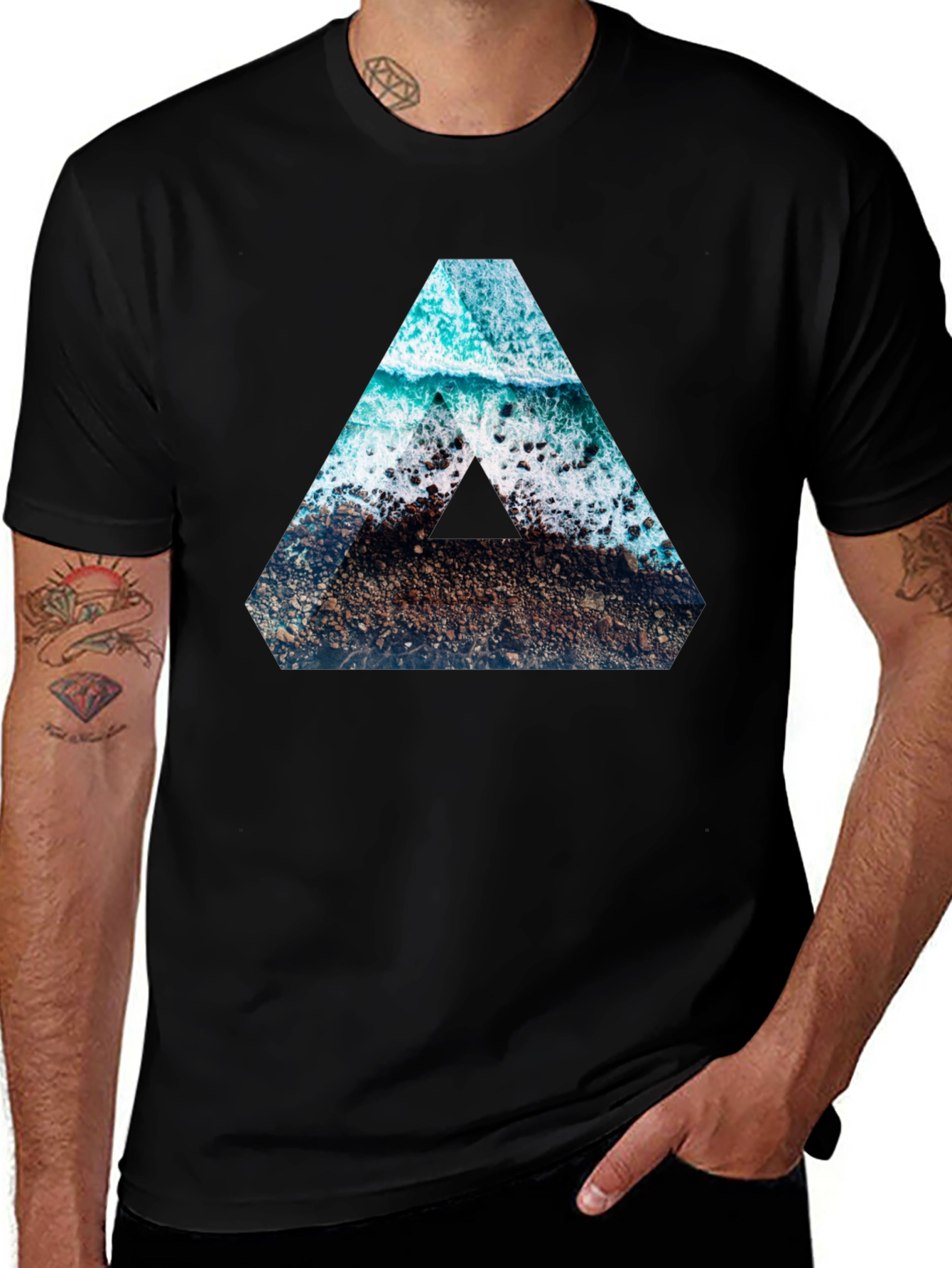 Variant 20 of Ocean Wave Triangle Graphic Tee
