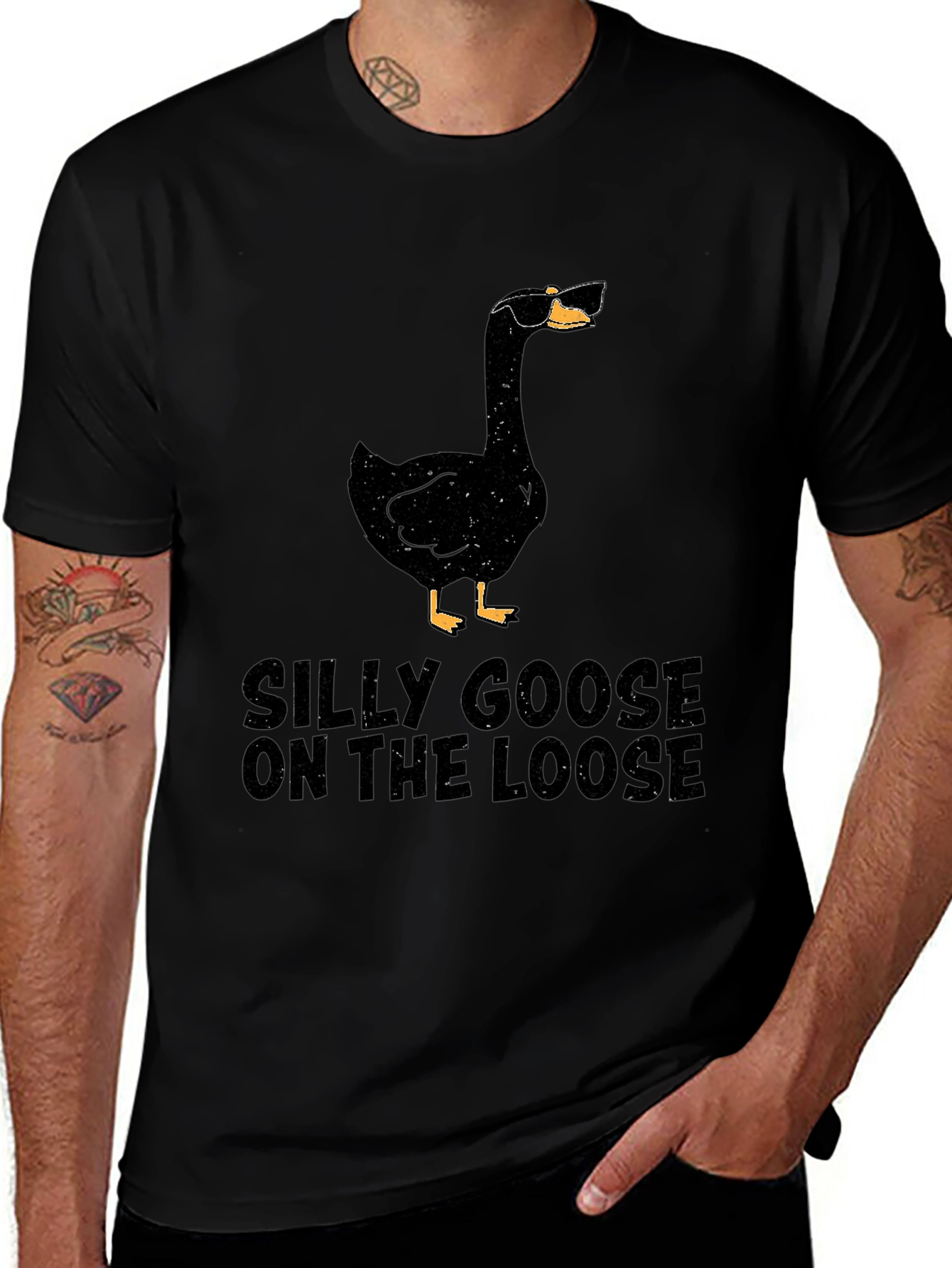 Black Silly Goose On The Loose Graphic T-Shirt main image