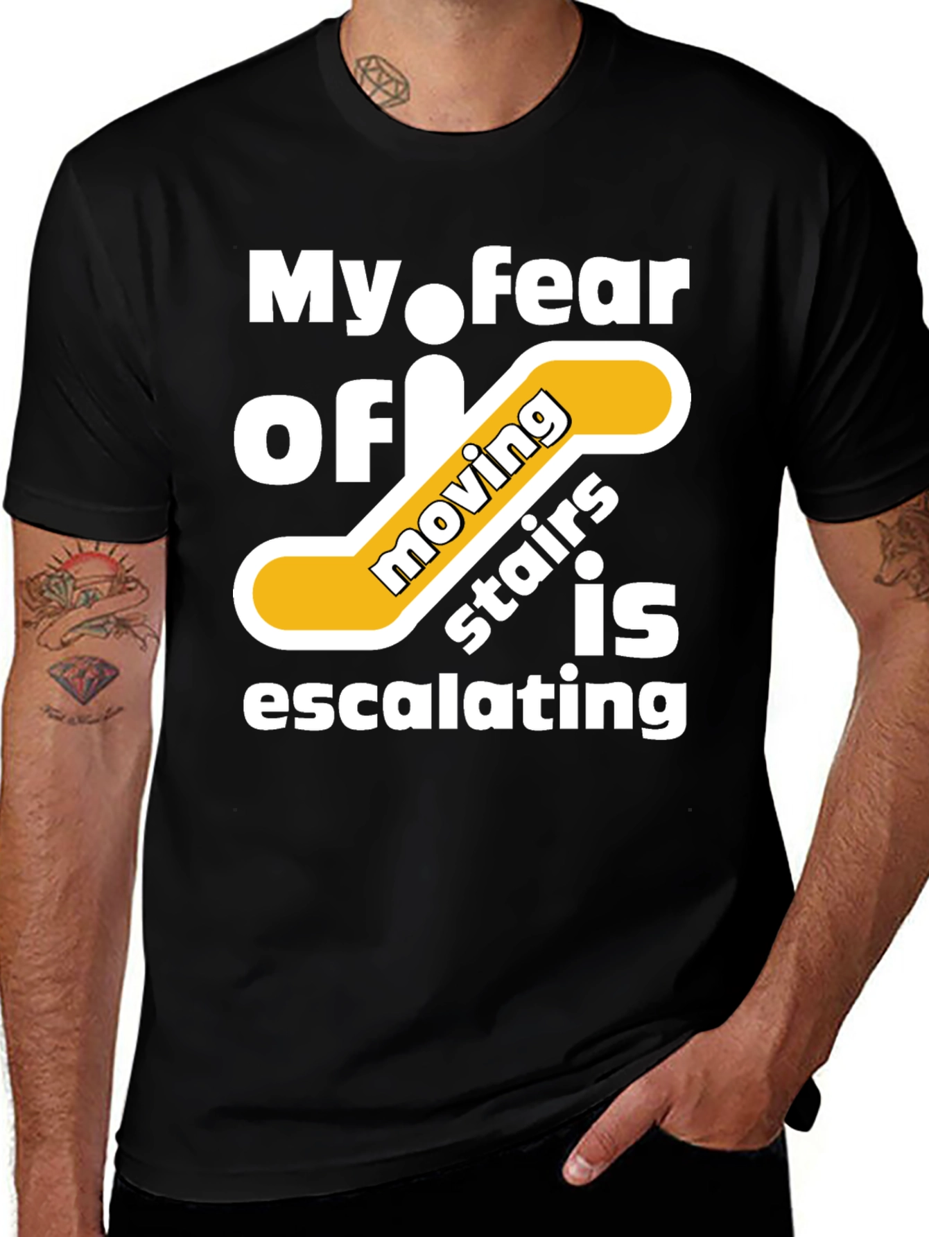 Variant 11 of Escalating Stairs Humor T-Shirt
