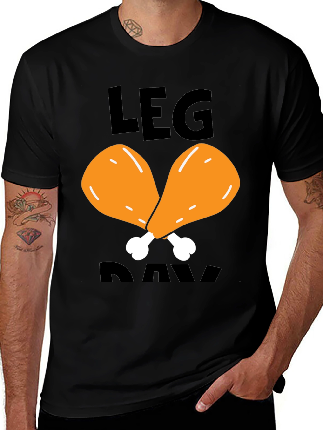 Variant 24 of Funny Leg Day Chicken T-Shirt - Gym Workout Tee