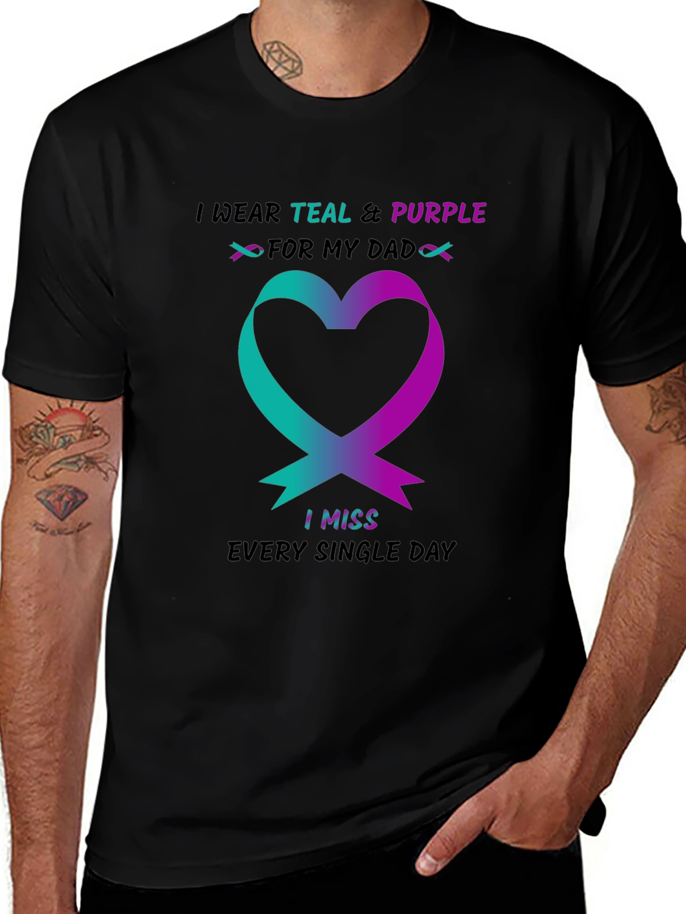 Variant 30 of Teal and Purple I Miss My Dad T-Shirt