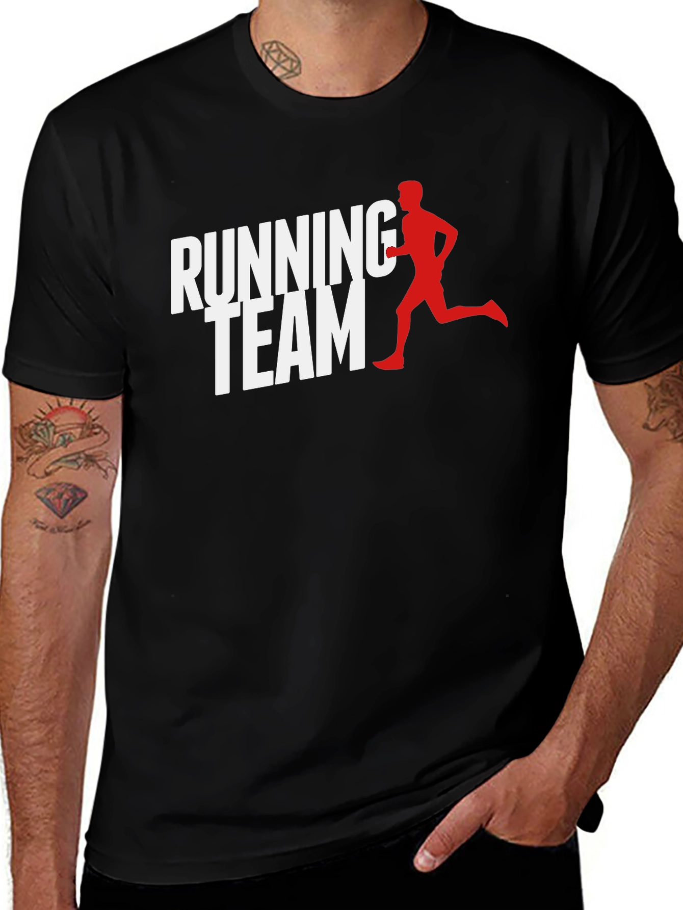Variant 25 of Running Team Graphic Tee - Black Casual Shirt