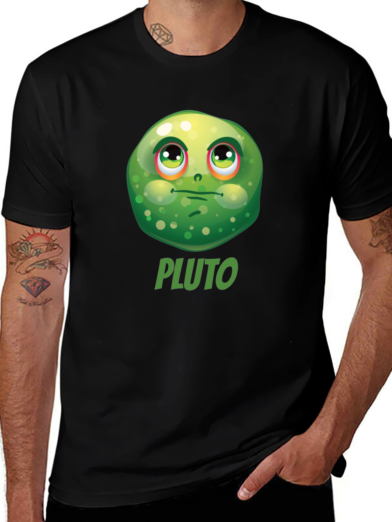 Variant 30 of Pluto Funny Face Black T-Shirt