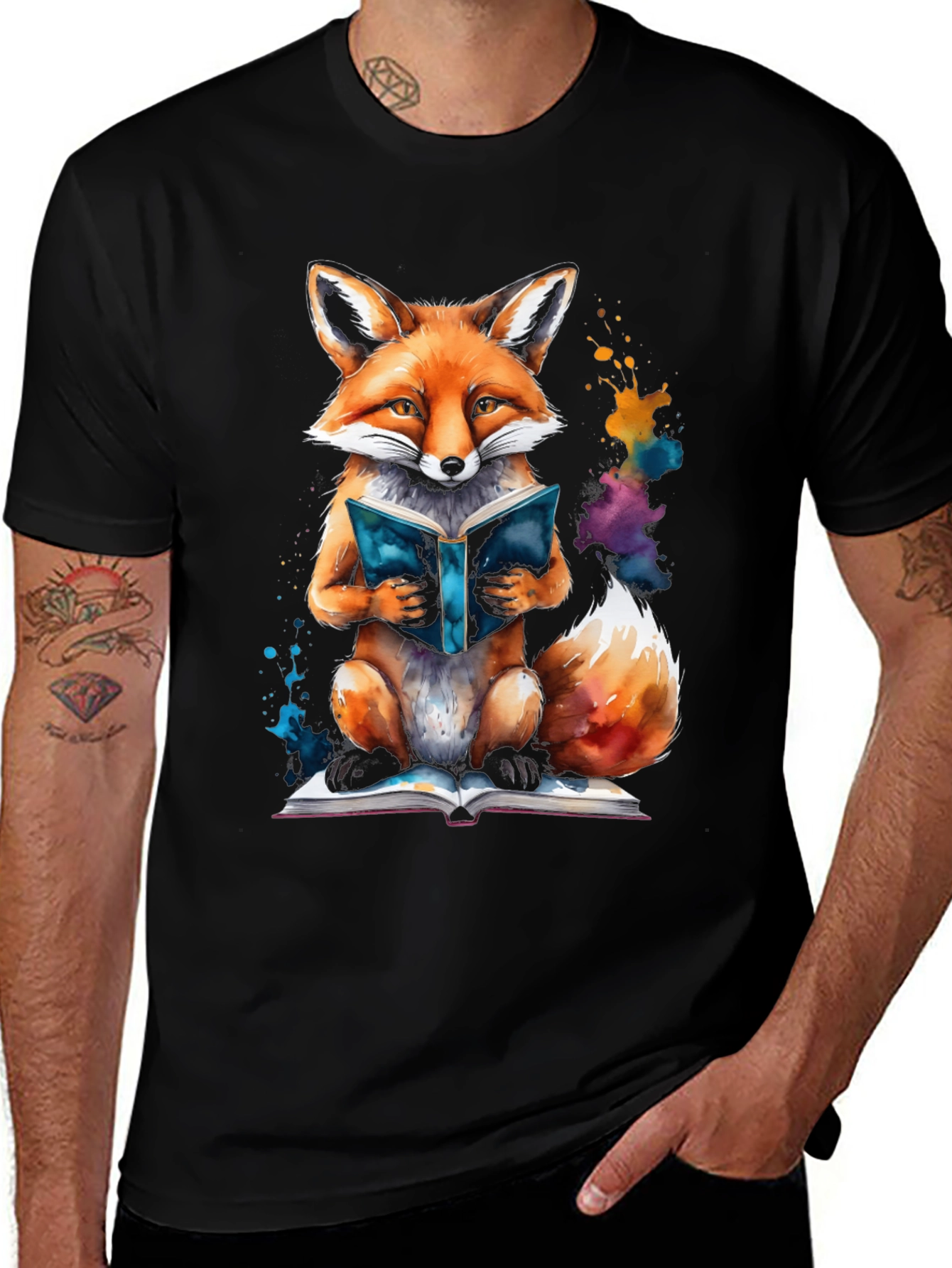 Variant 15 of Fox Reading Book T-Shirt