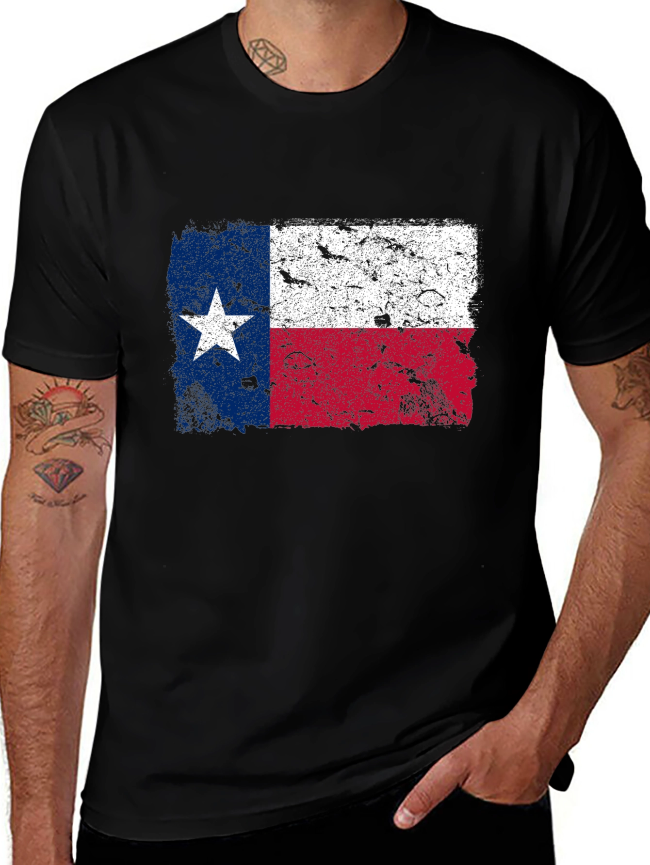 Texas Flag Graphic T-Shirt - Distressed Print
