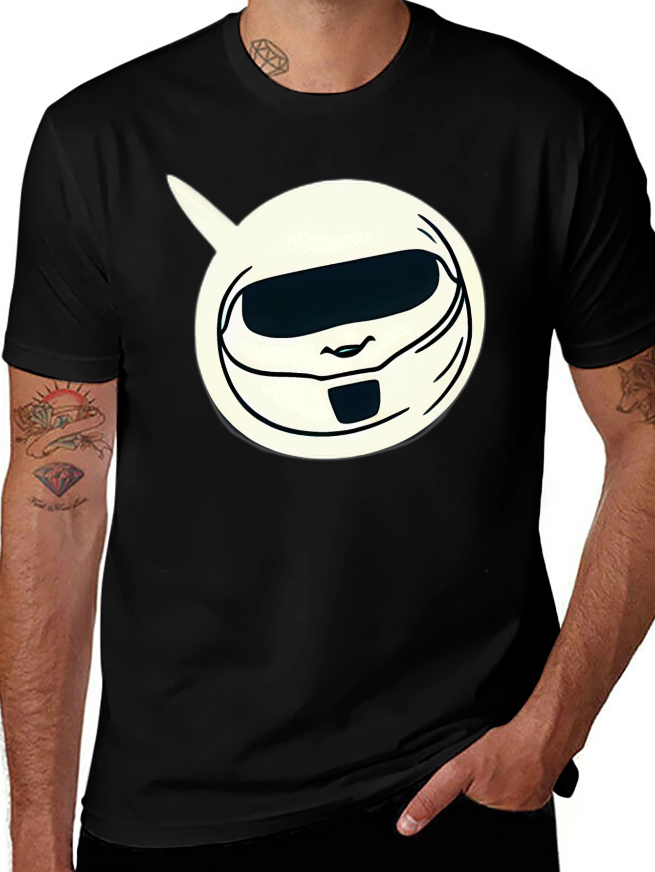 Variant 6 of Cool Character Graphic Black T-Shirt