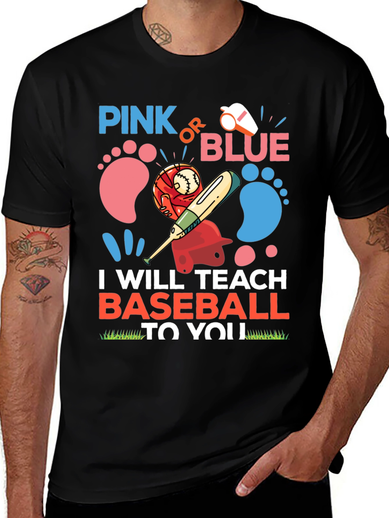 Variant 12 of Pink or Blue Baseball Teacher T-Shirt