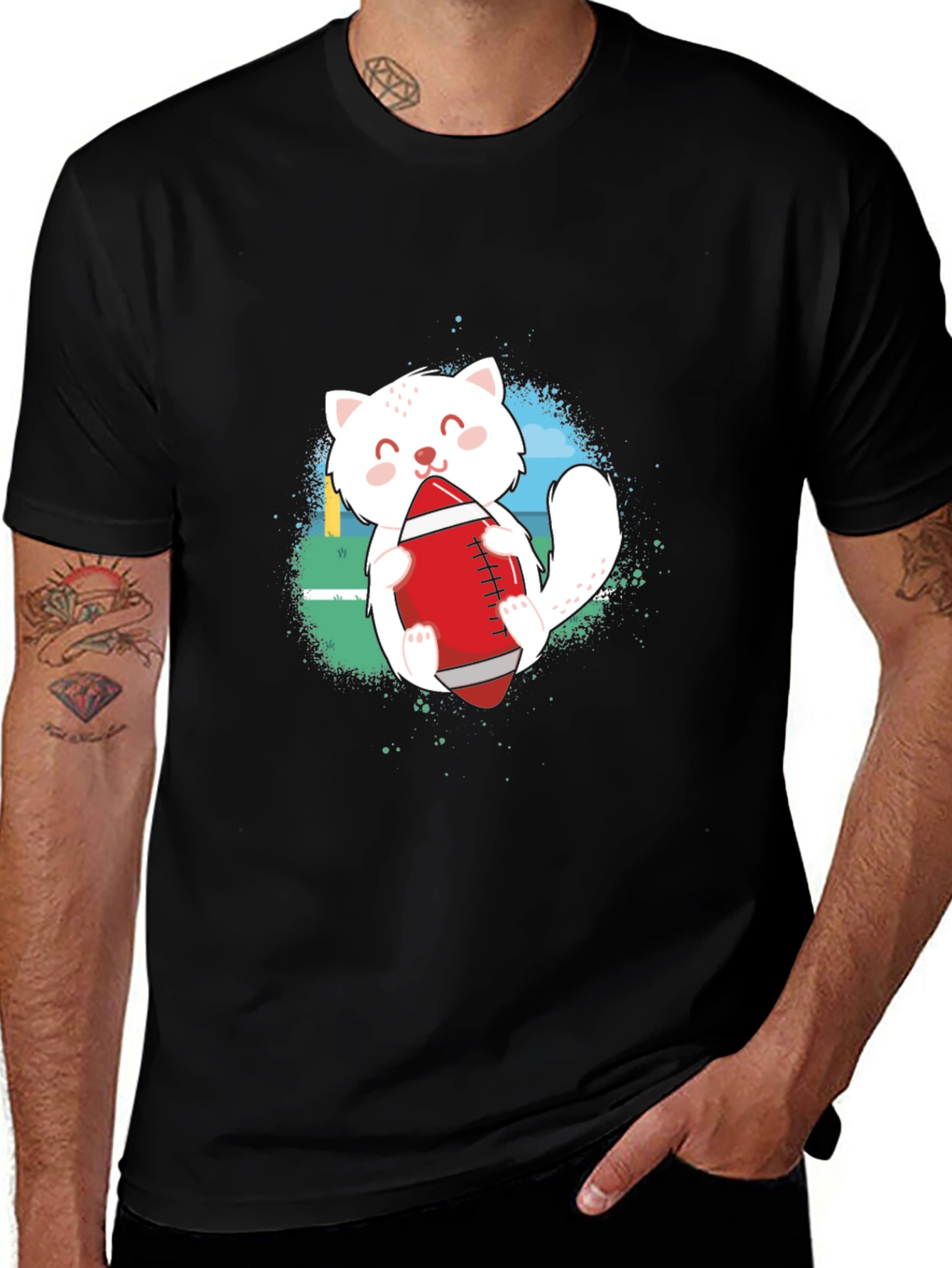 Variant 11 of Cute Cat Football T-Shirt