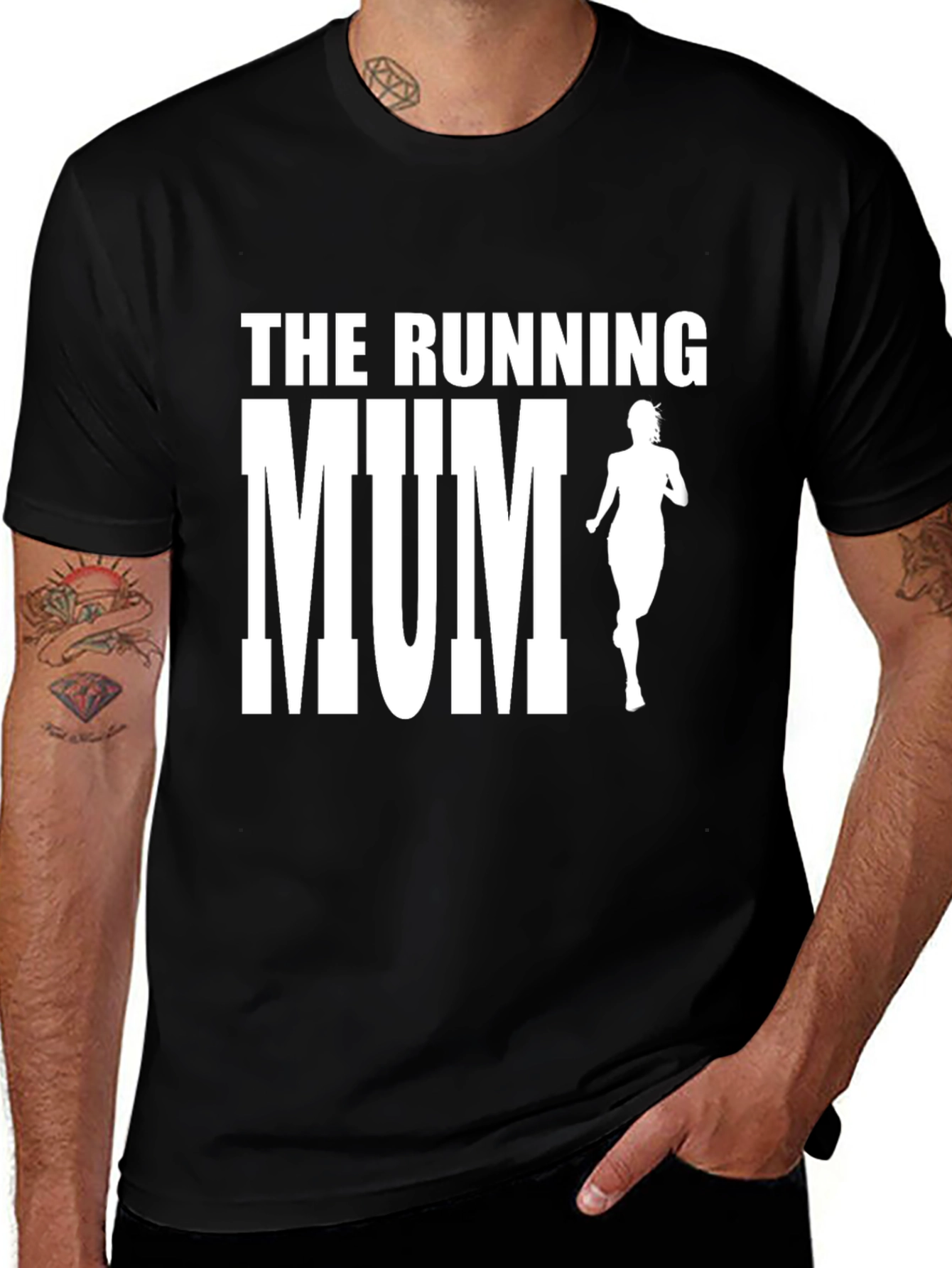 Variant 20 of The Running Mum Graphic Tee - Black