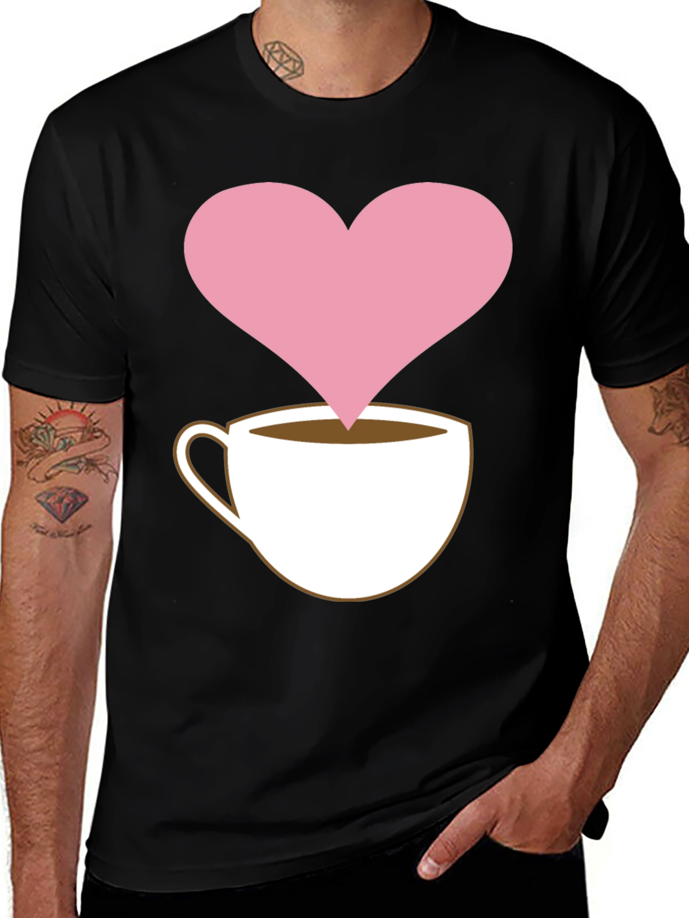Variant 19 of Coffee Love Graphic Tee - Black Casual T-Shirt