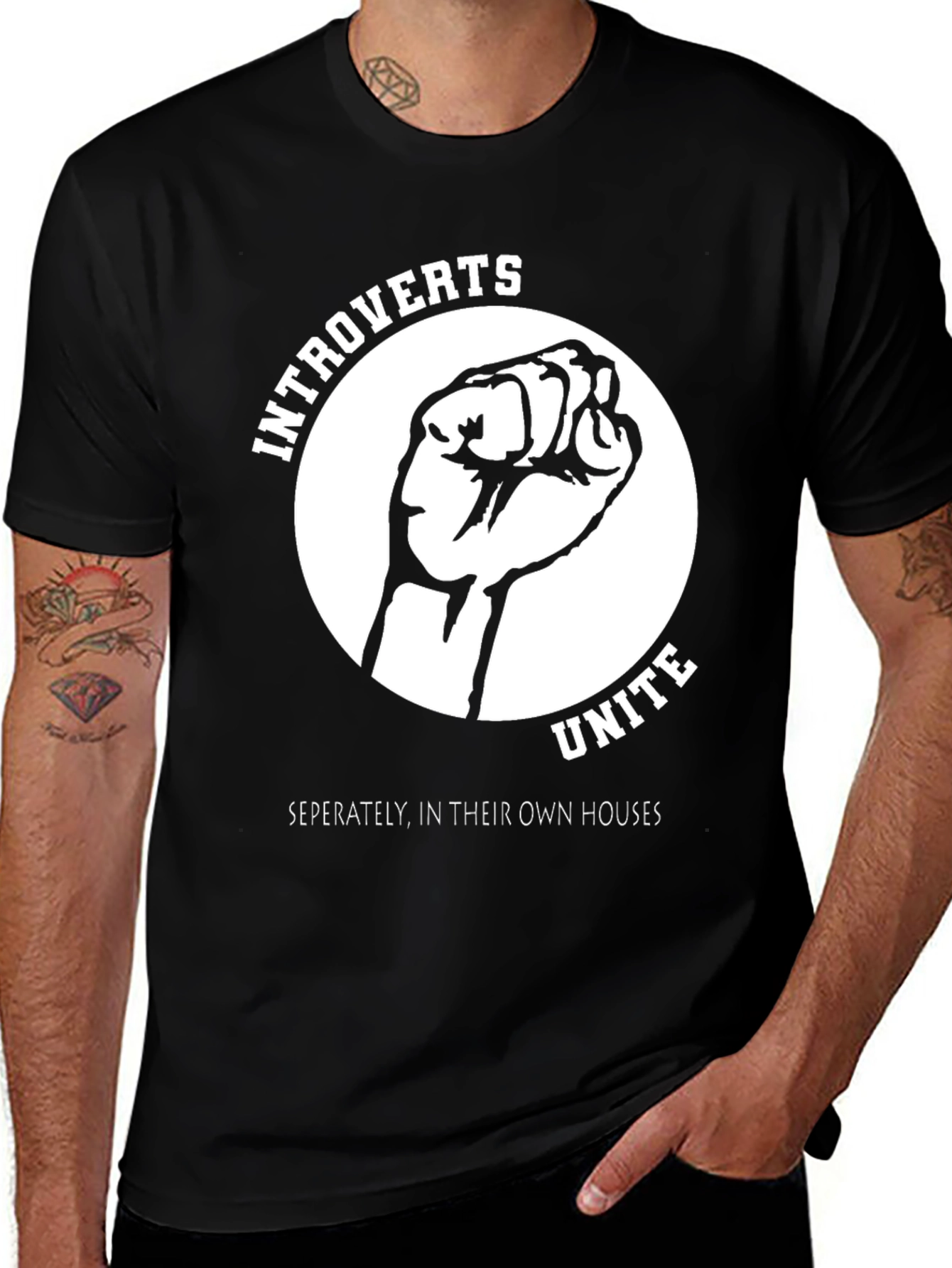 Variant 23 of Introverts Unite Graphic T-Shirt - Separately At Home