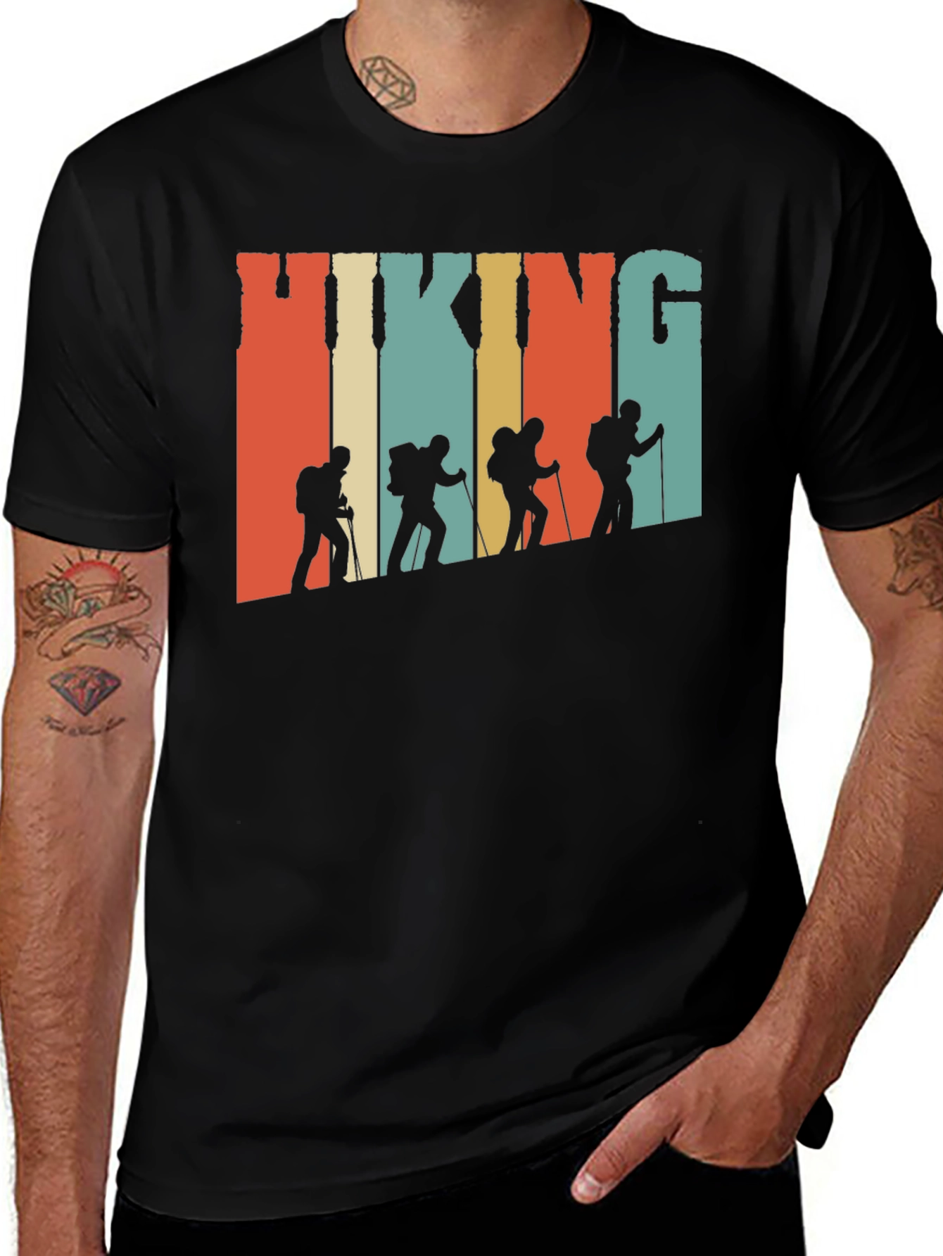 Variant 27 of Retro Hiking T-Shirt - Adventure Ready!