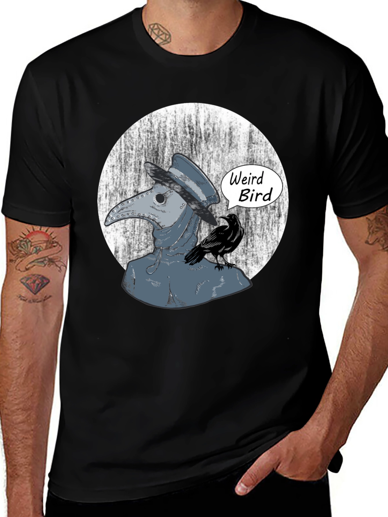 Variant 30 of Plague Doctor & Raven Weird Bird Graphic T-Shirt
