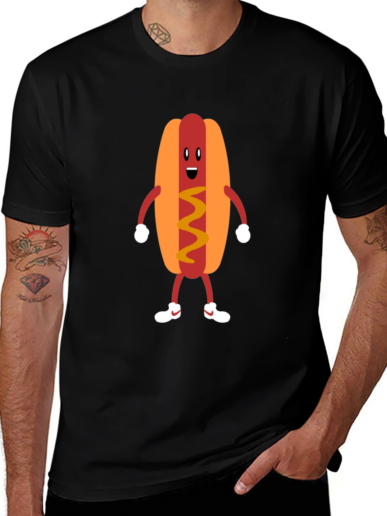 Variant 27 of Funny Hot Dog Graphic Tee - Unisex Black T-Shirt