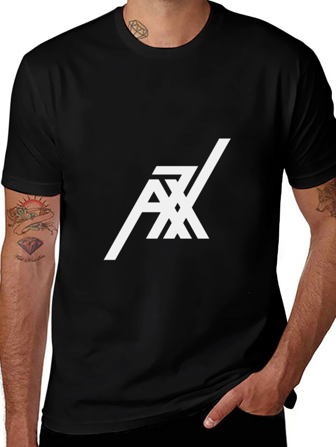 Black AX Stylish Graphic Tee - Black Cotton Blend main image