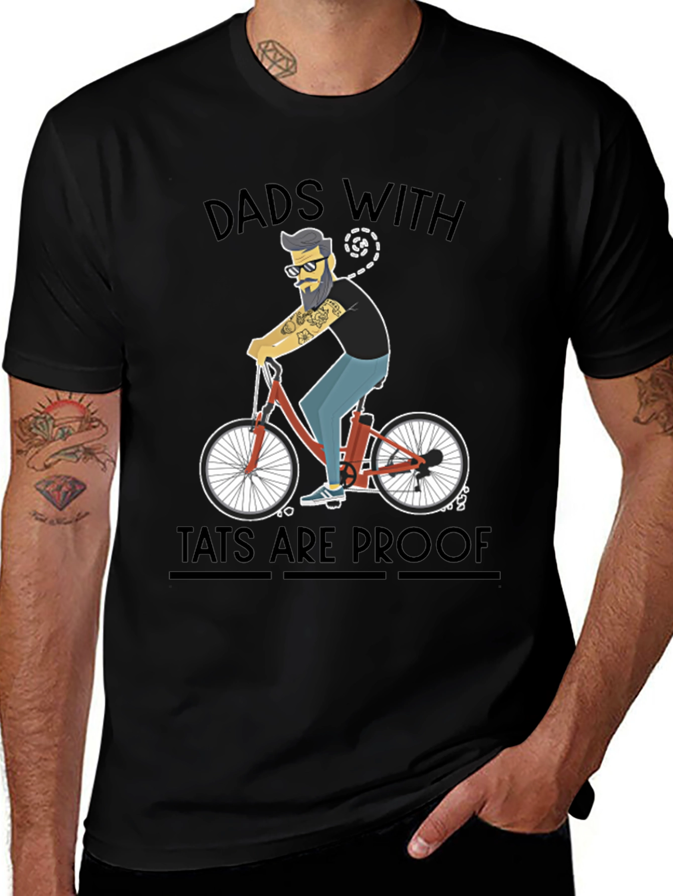 Black Dads with Tattoos T-Shirt - Cool Graphic Tee main image