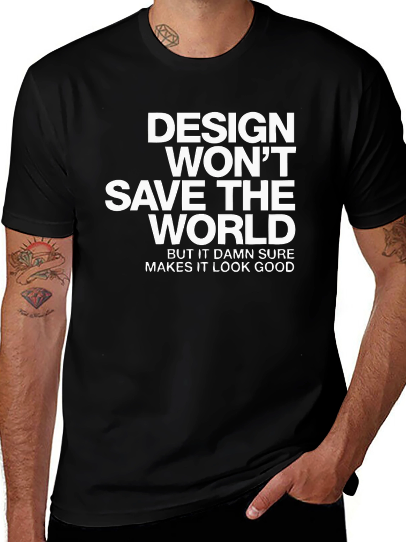 Variant 6 of Design Won't Save The World T-Shirt