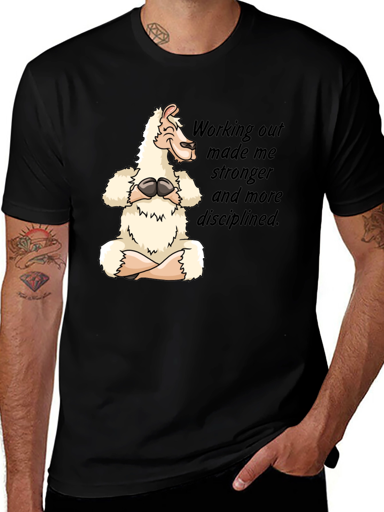 Variant 4 of Yoga Llama T-Shirt: Workout Motivation Tee
