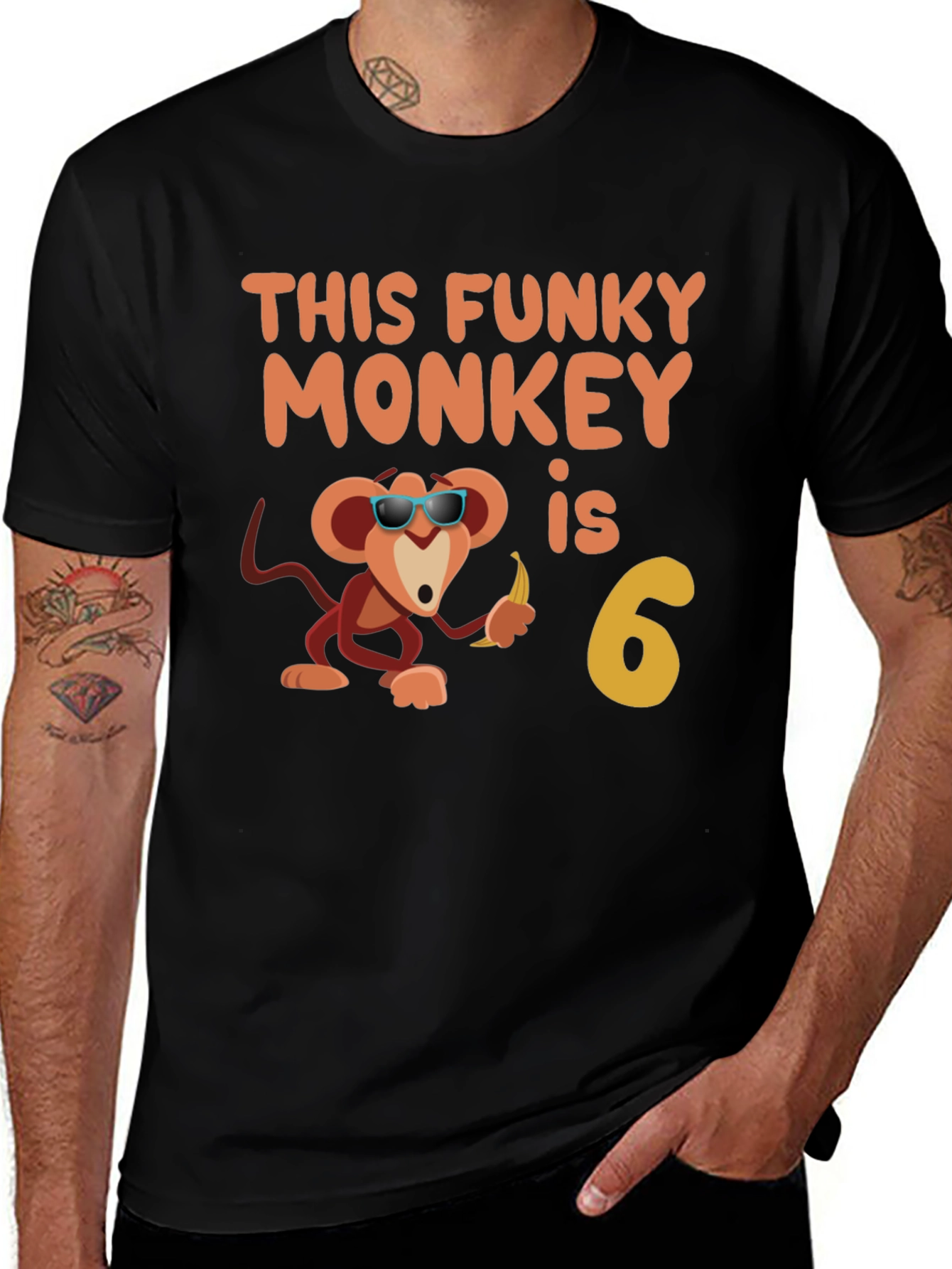 Variant 17 of Funky Monkey Birthday T-Shirt - Size 6