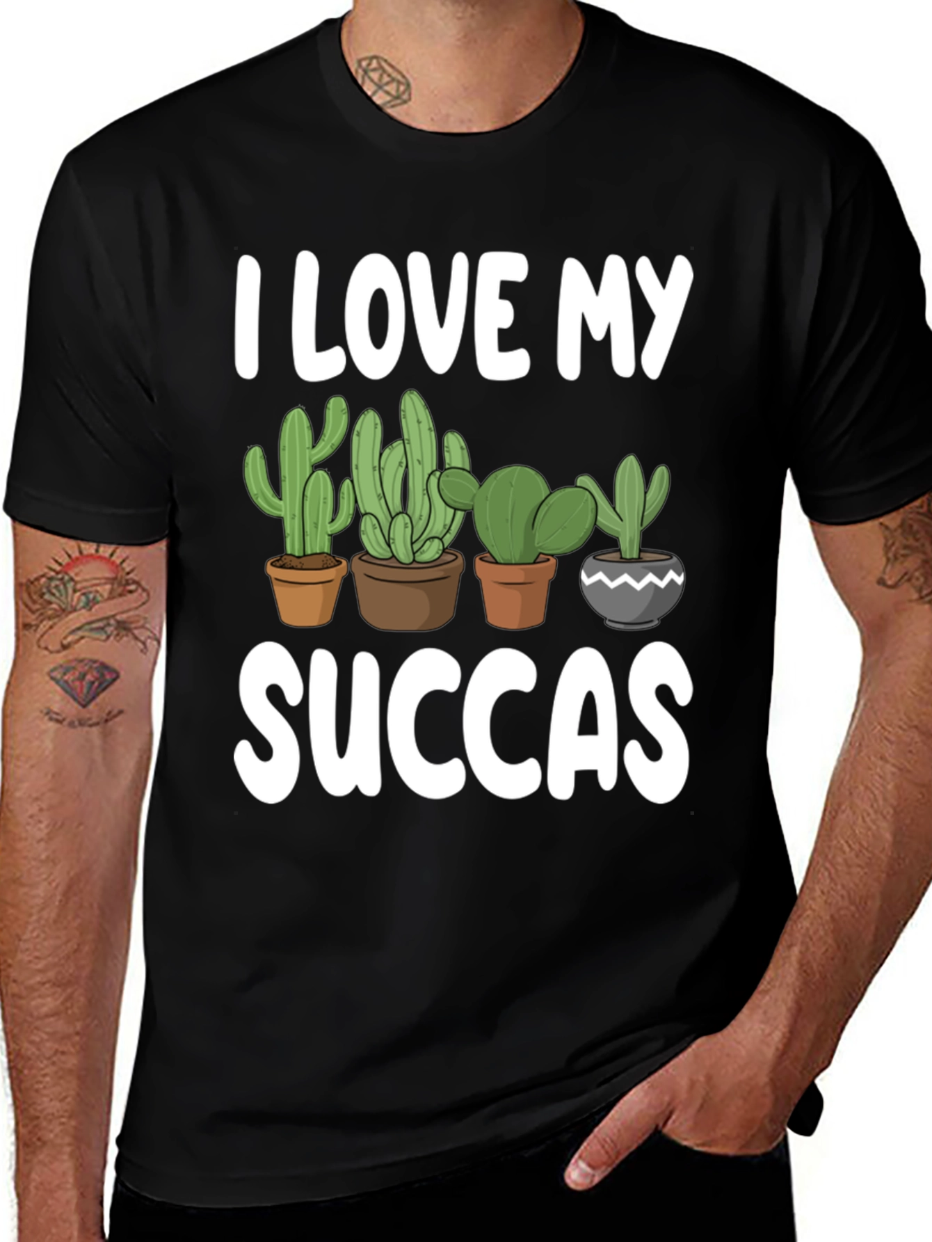 Variant 21 of I Love My Succas T-Shirt - Cactus Lover Tee