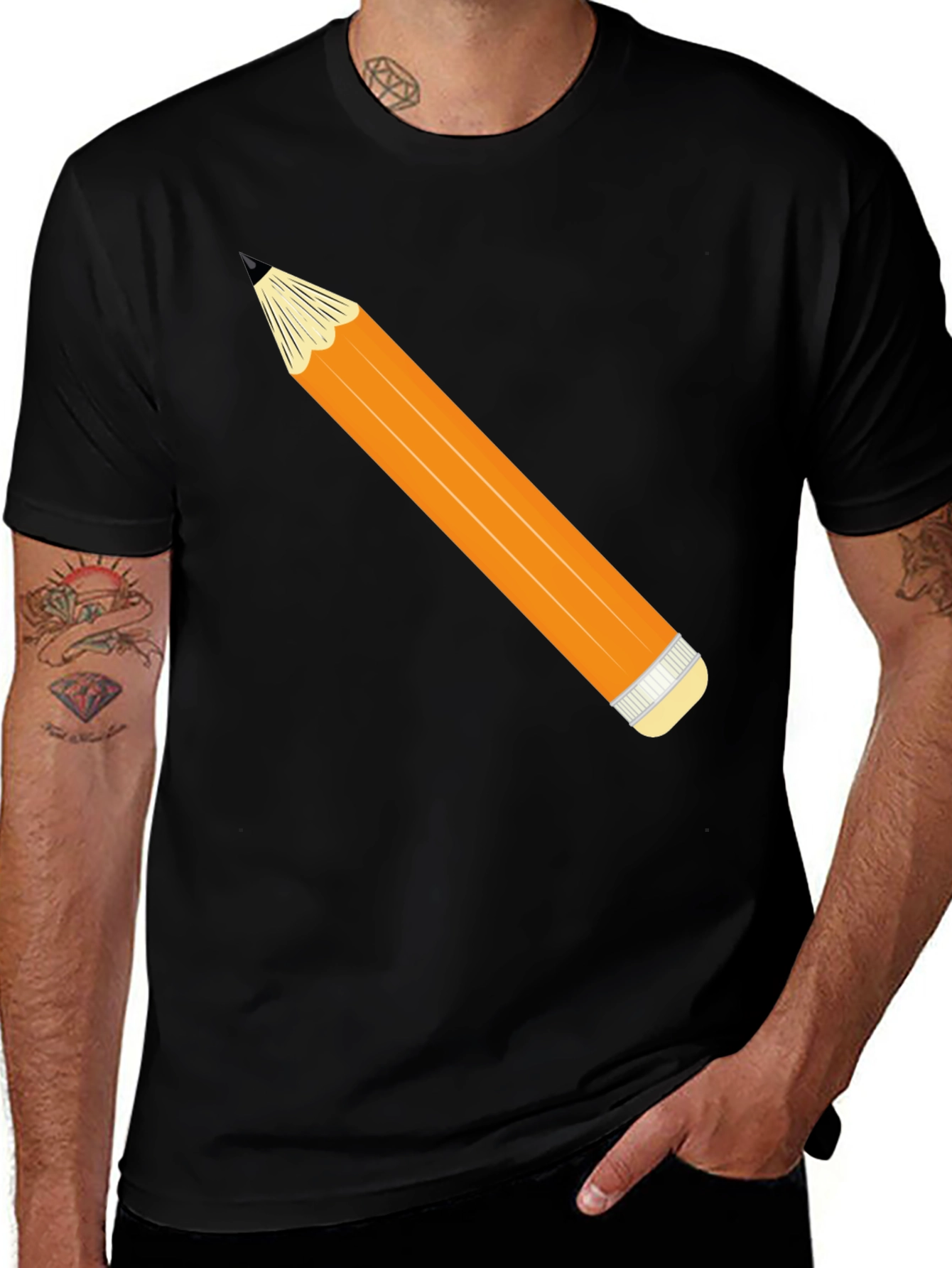 Variant 19 of Pencil Graphic Black T-Shirt