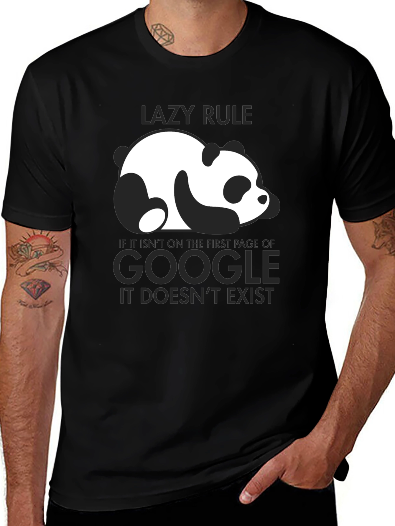 Variant 21 of Lazy Rule Panda Google T-Shirt