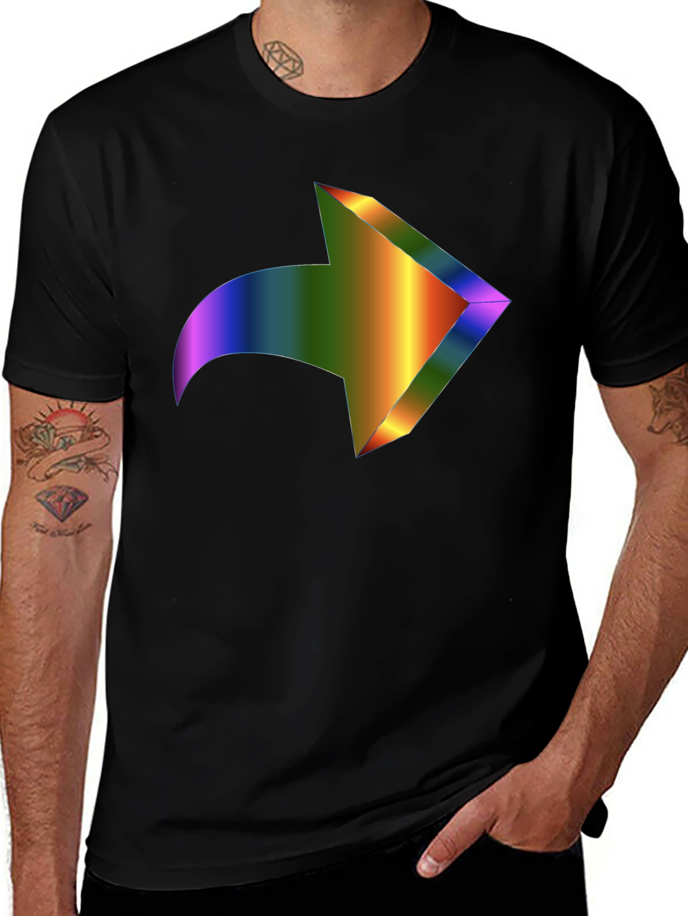 Variant 4 of Rainbow Arrow T-Shirt - Bold Graphic Tee