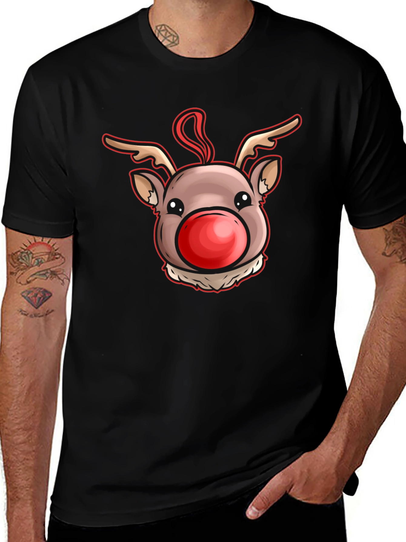 Rudolph Red Nose Reindeer Graphic Tee - Holiday Cheer