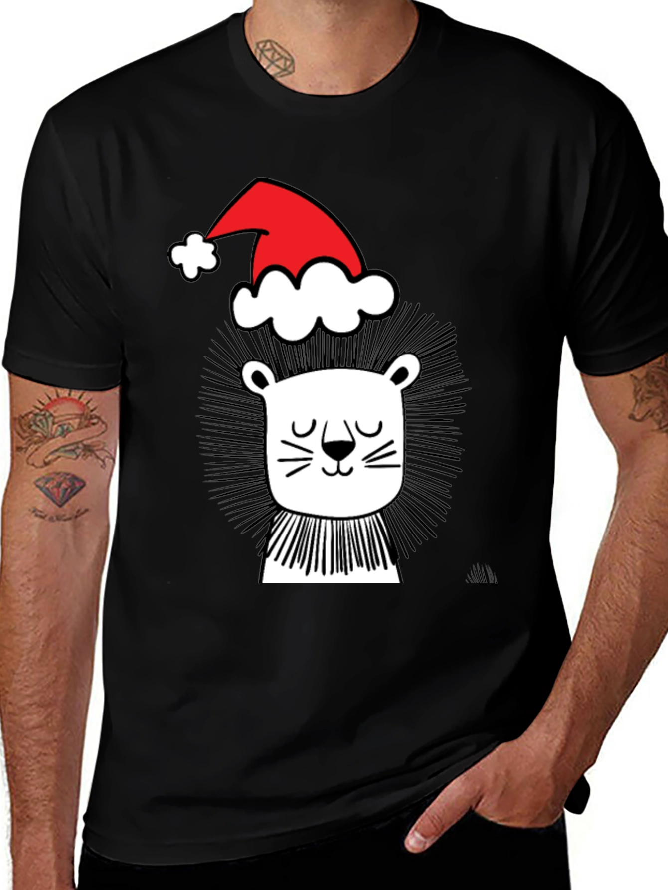 Variant 8 of Festive Lion Tee - Holiday Novelty T-Shirt