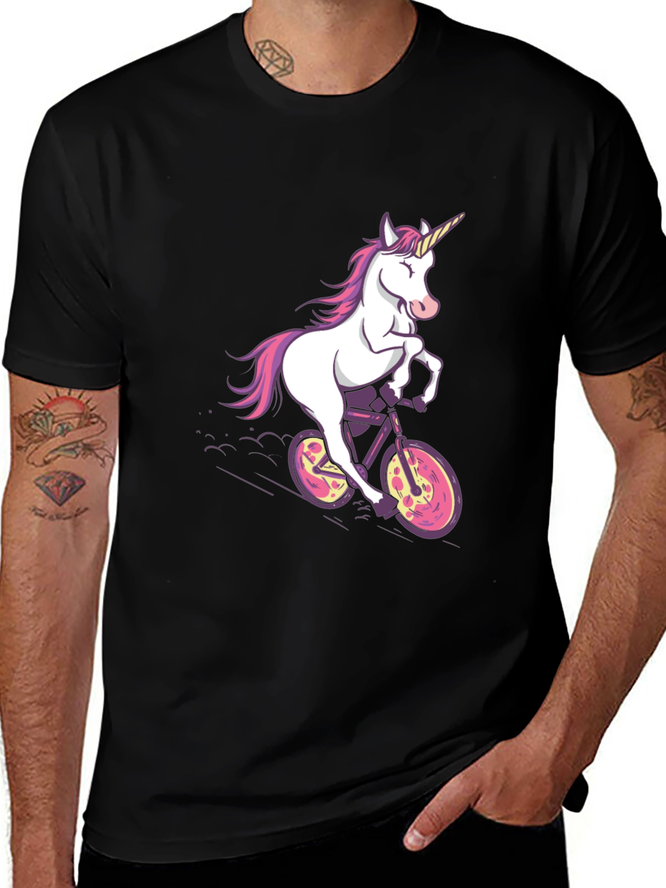 Variant 14 of Unicorn on Bike Graphic Tee