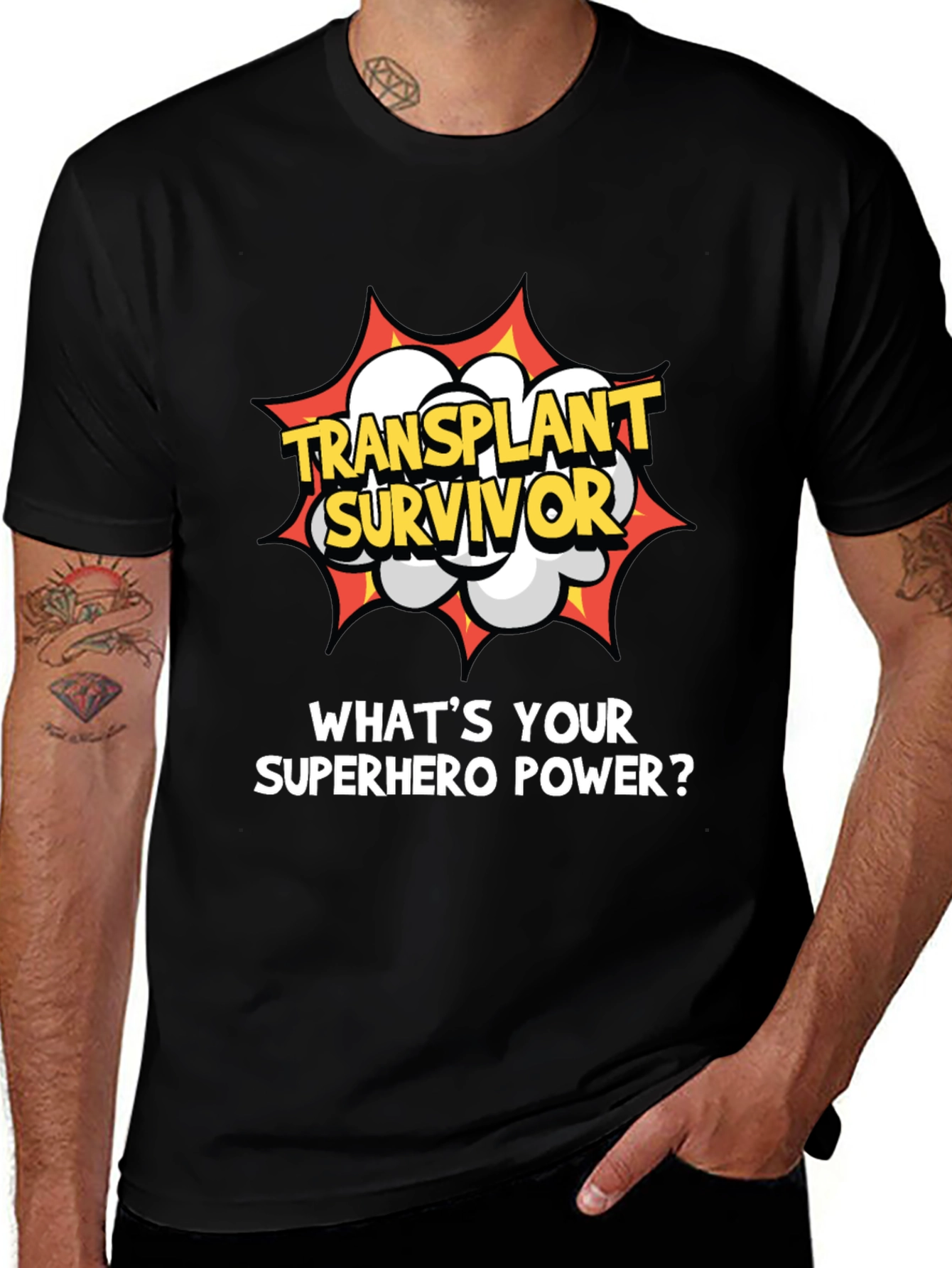 Variant 7 of Transplant Survivor Superhero Tee
