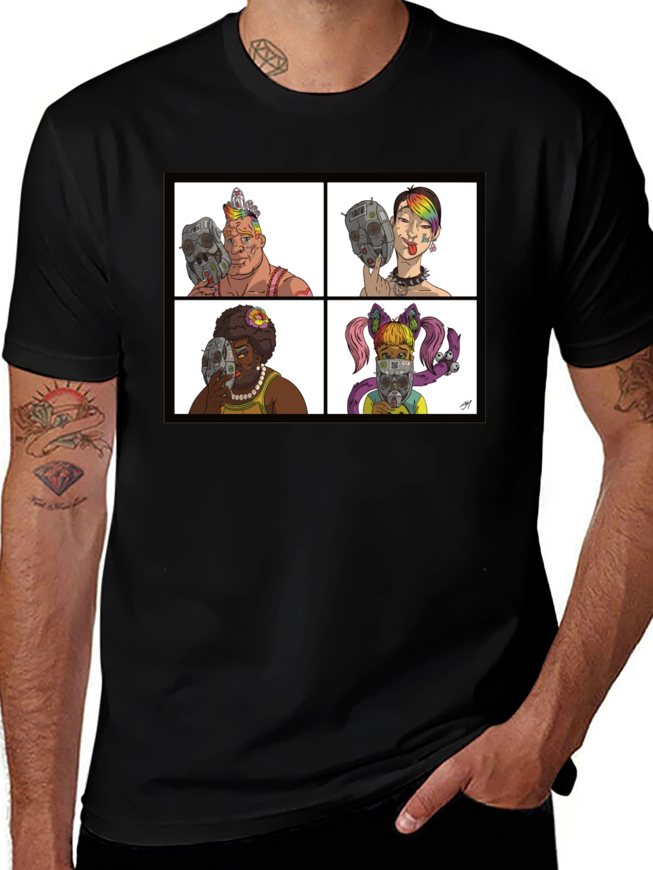 Variant 13 of Unique Cartoon Face T-Shirt