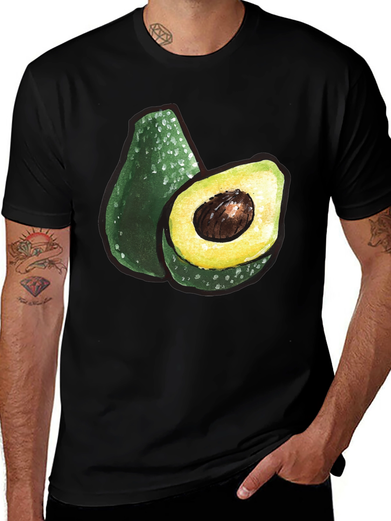 Variant 4 of Avocado Graphic T-Shirt - Trendy Foodie Tee