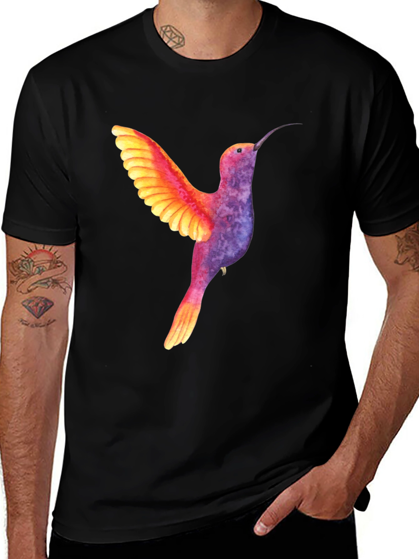 Variant 21 of Hummingbird Graphic Tee - Colorful Bird Design