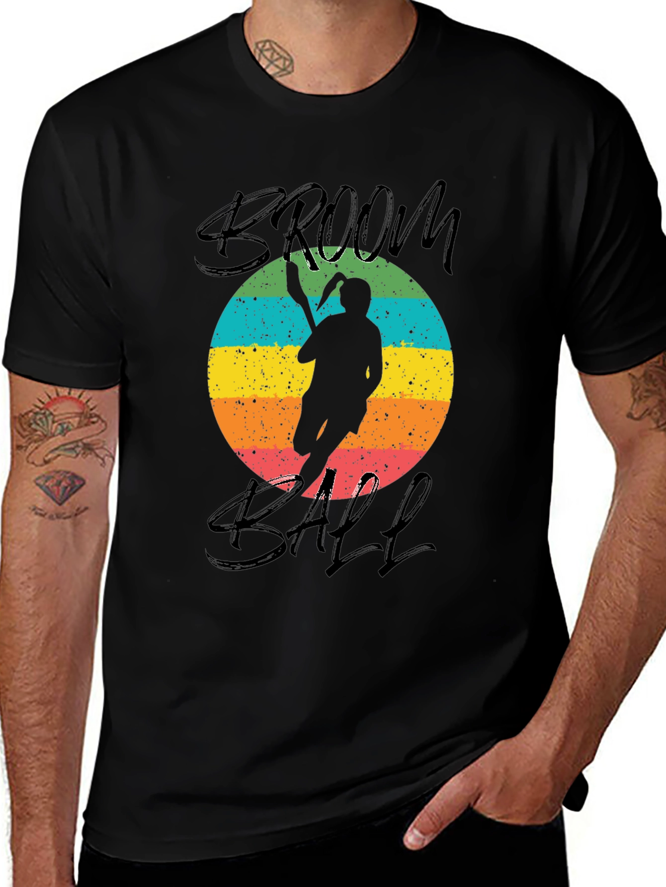 Variant 24 of Broomball Retro Style Graphic T-Shirt